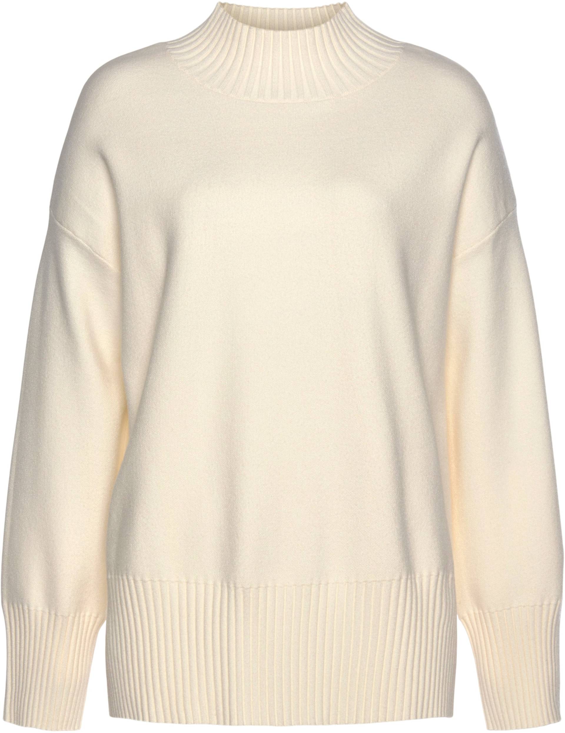 Stehkragenpullover in hellbeige von LASCANA