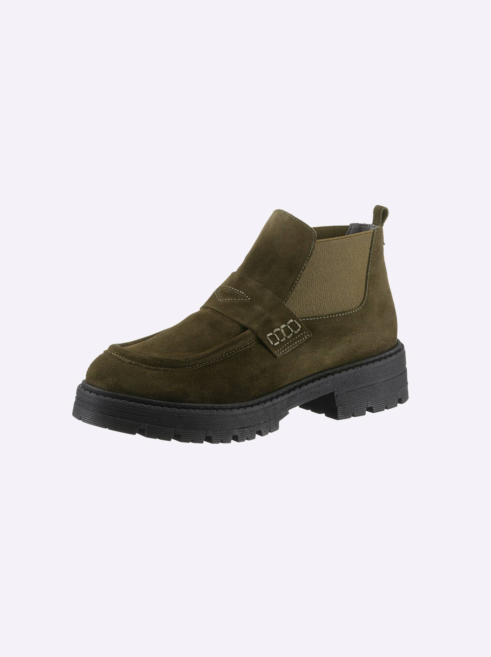 Stiefelette in khaki von heine