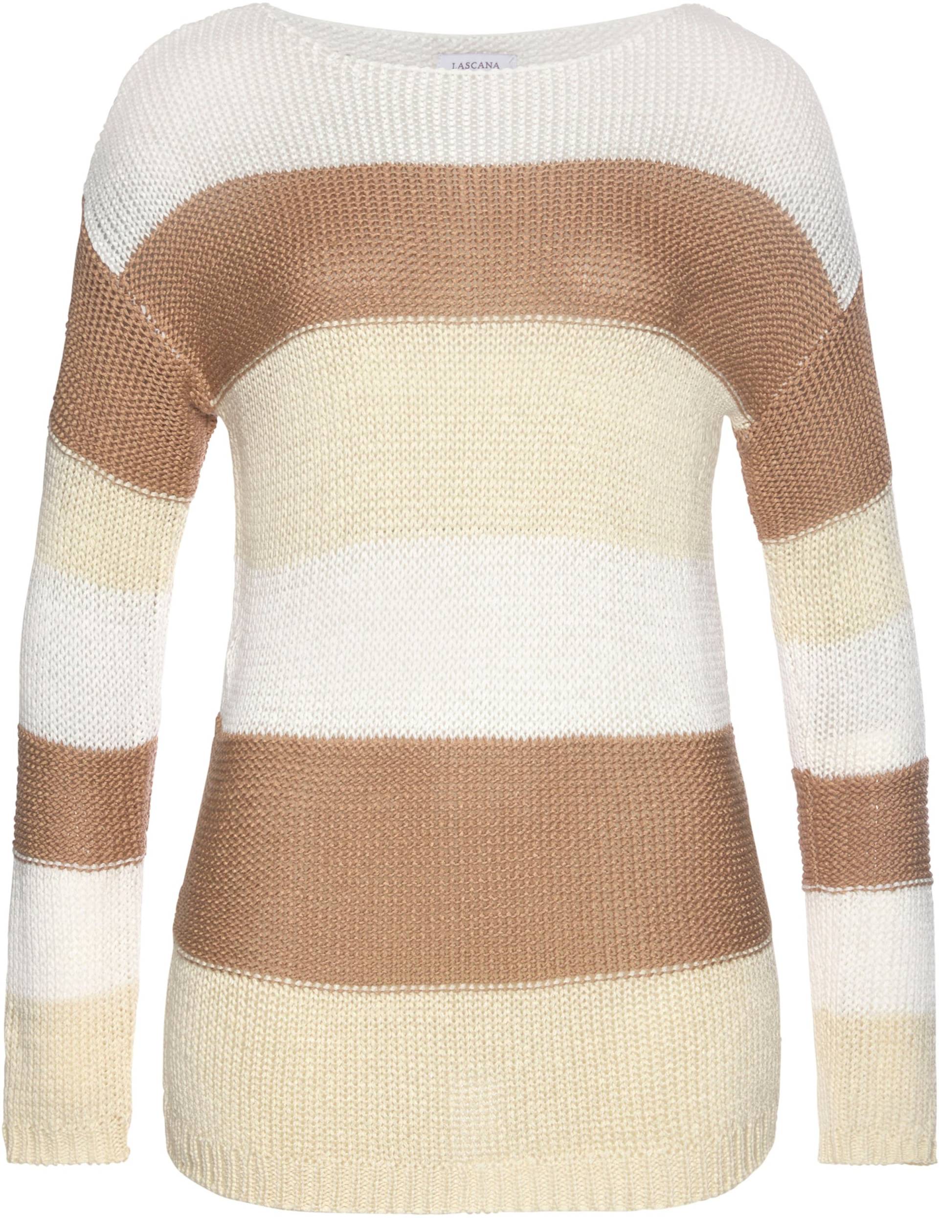 Streifenpullover in sand-beige-creme von LASCANA