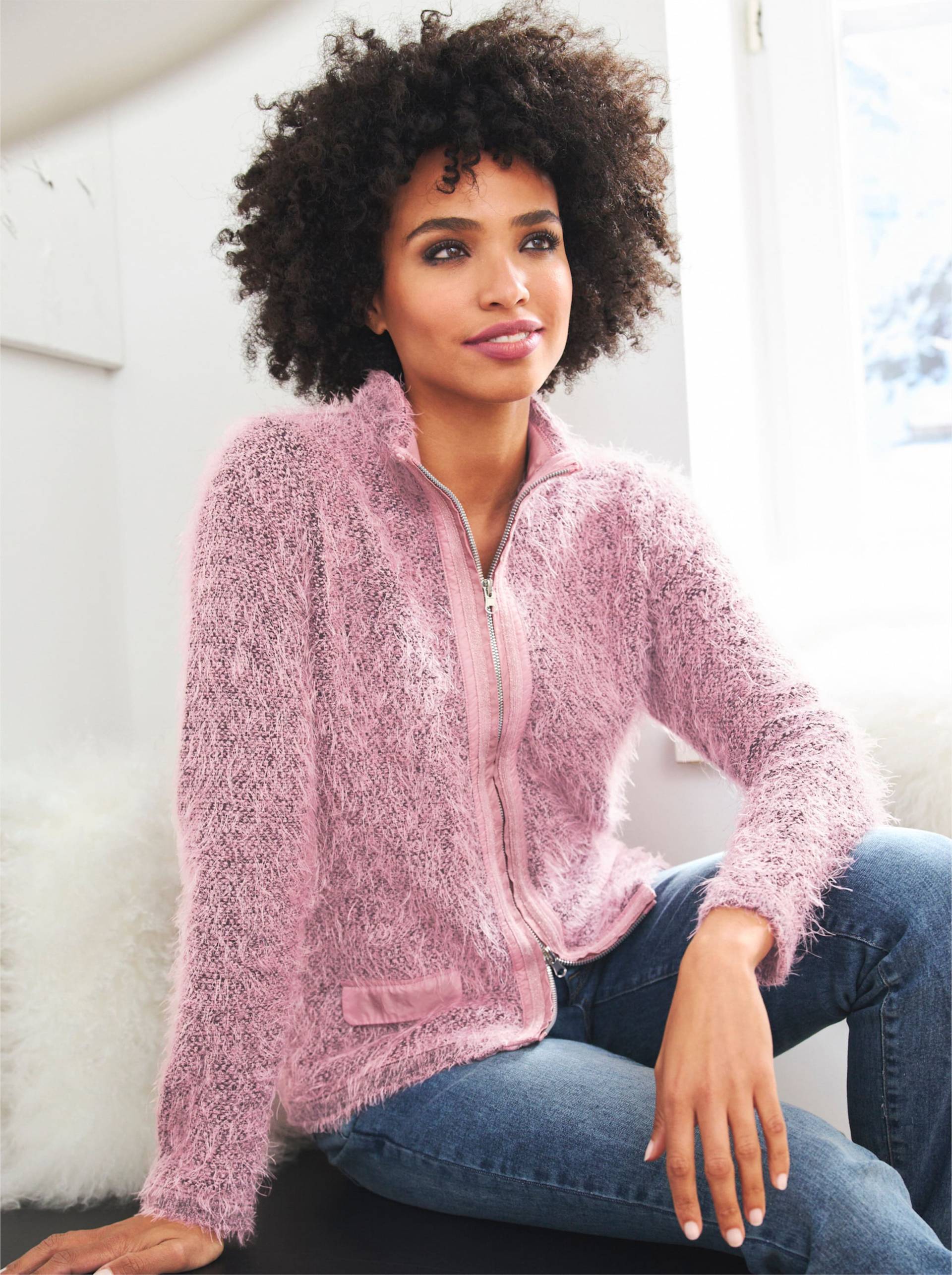 Strickjacke in altrosa von heine