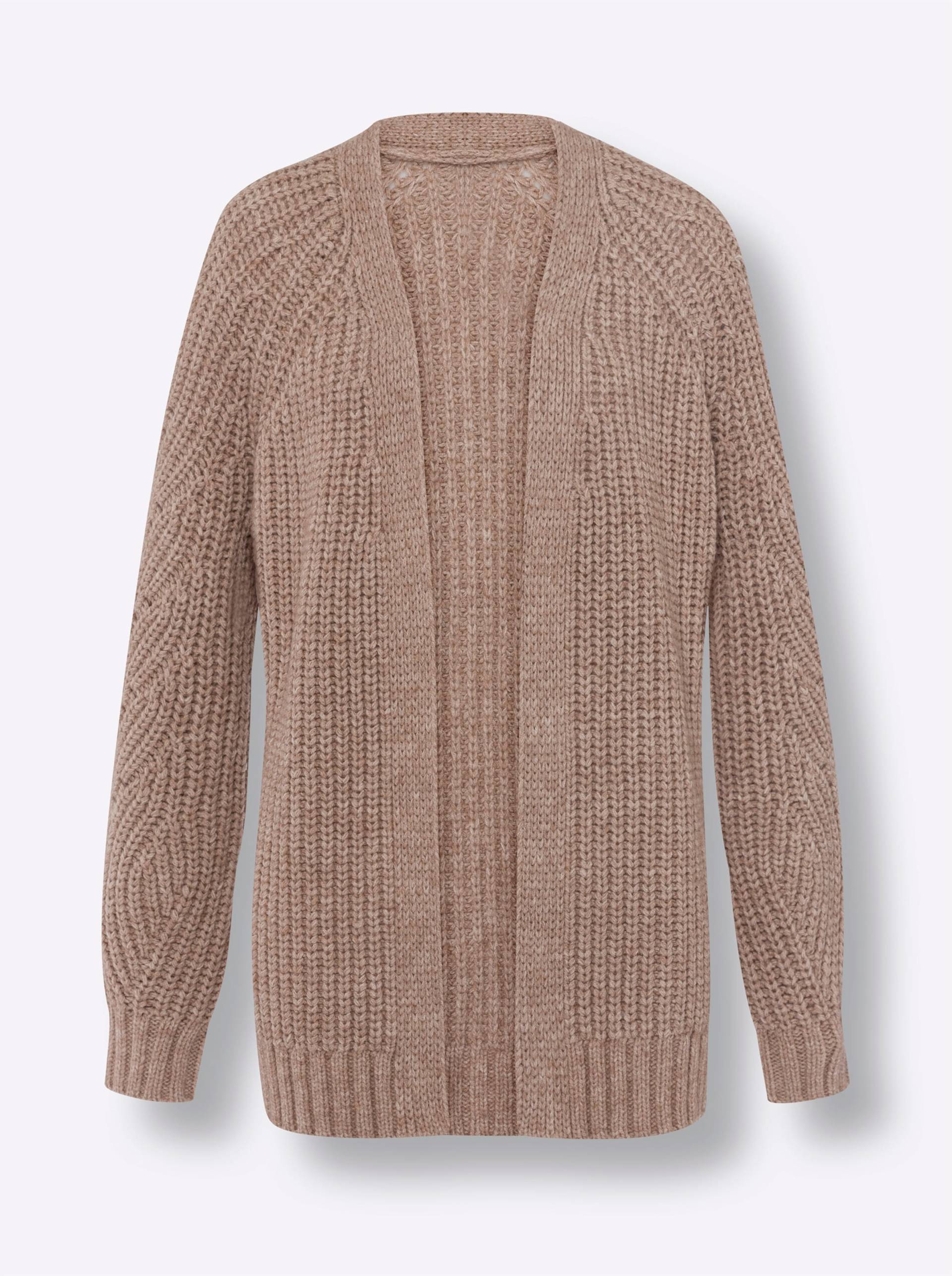 Strickjacke in beige-meliert von heine