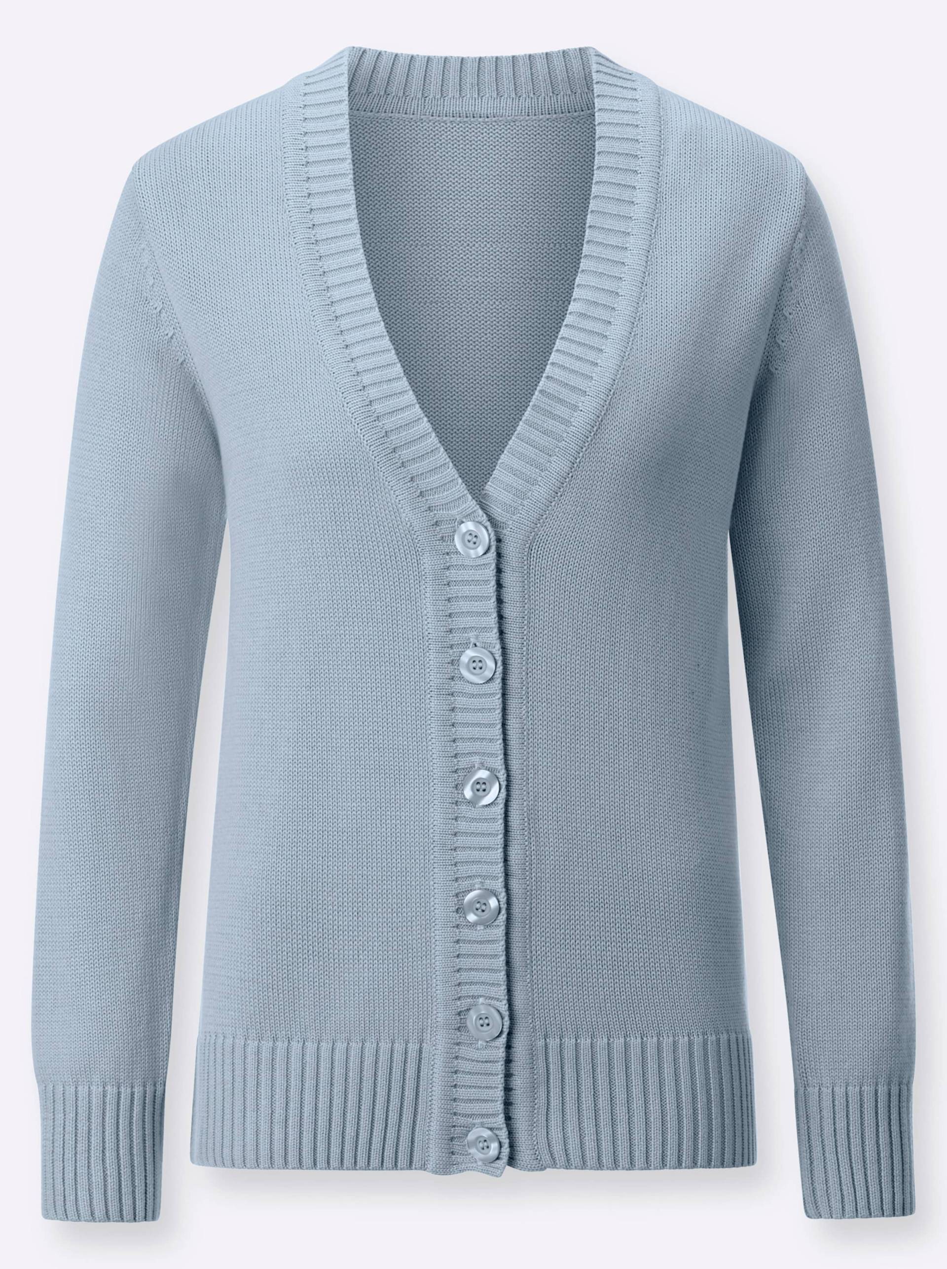 Strickjacke in eisblau von heine