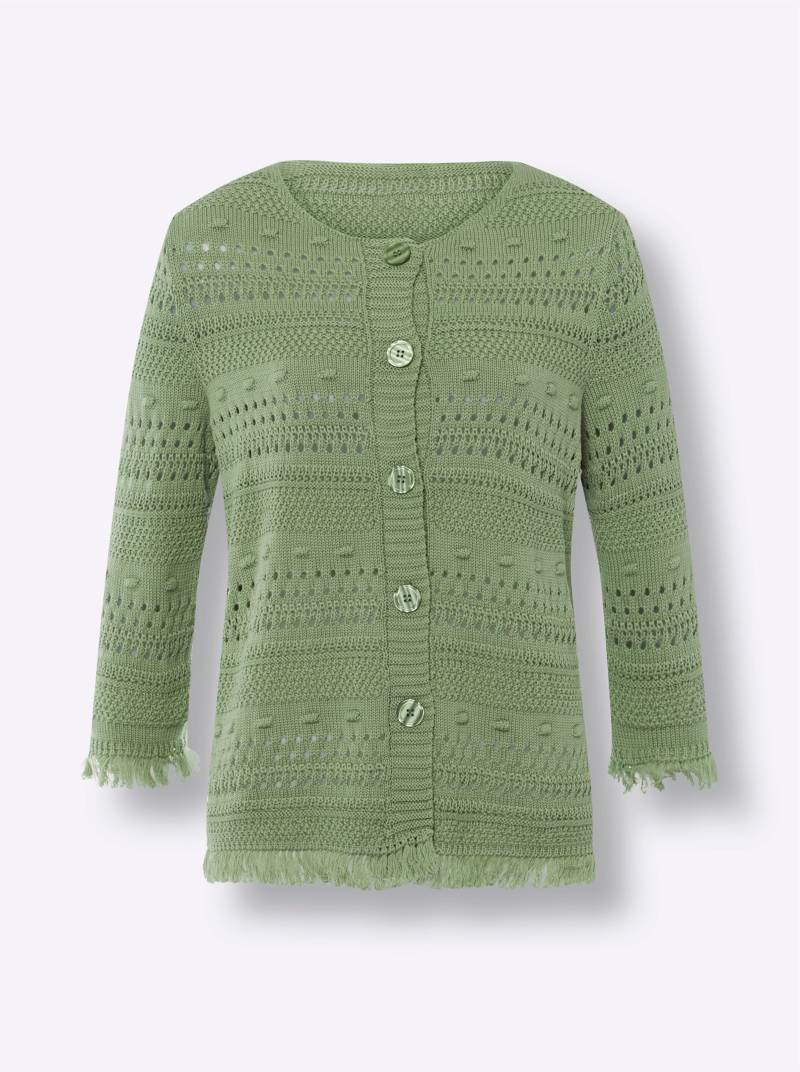 Strickjacke in eucalyptus von heine