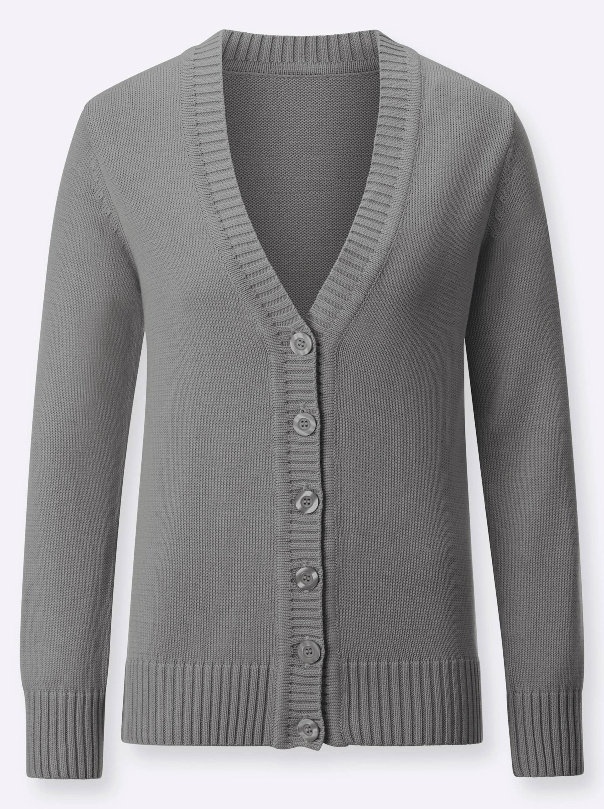 Strickjacke in grau-meliert von heine