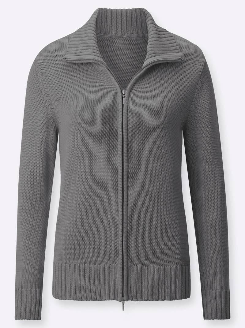 Strickjacke in grau-meliert von heine