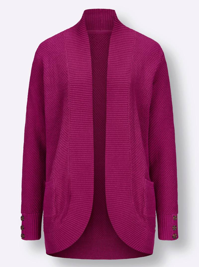 Strickjacke in magenta von heine