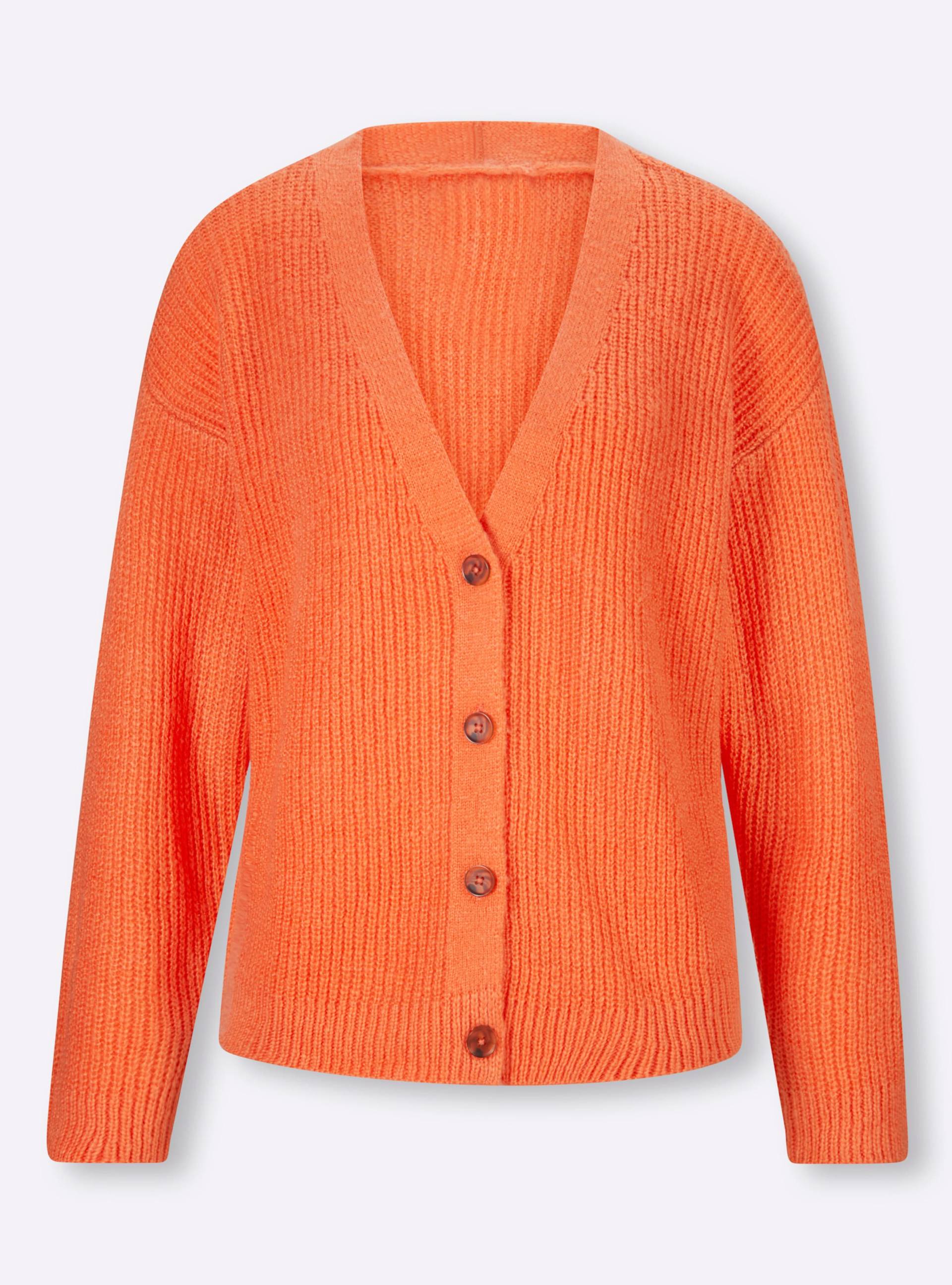 Strickjacke in mandarine von heine