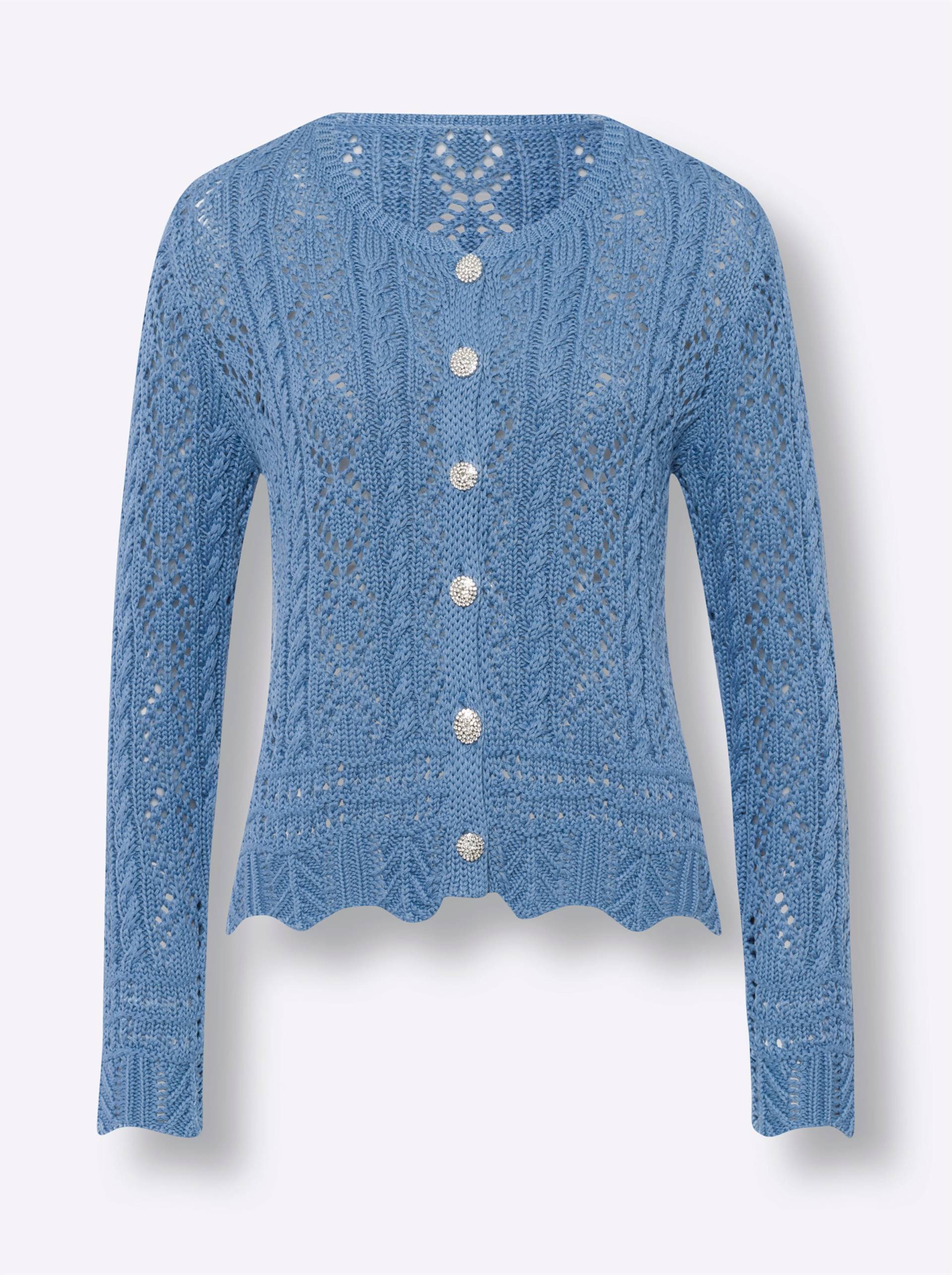 Strickjacke in mittelblau von heine