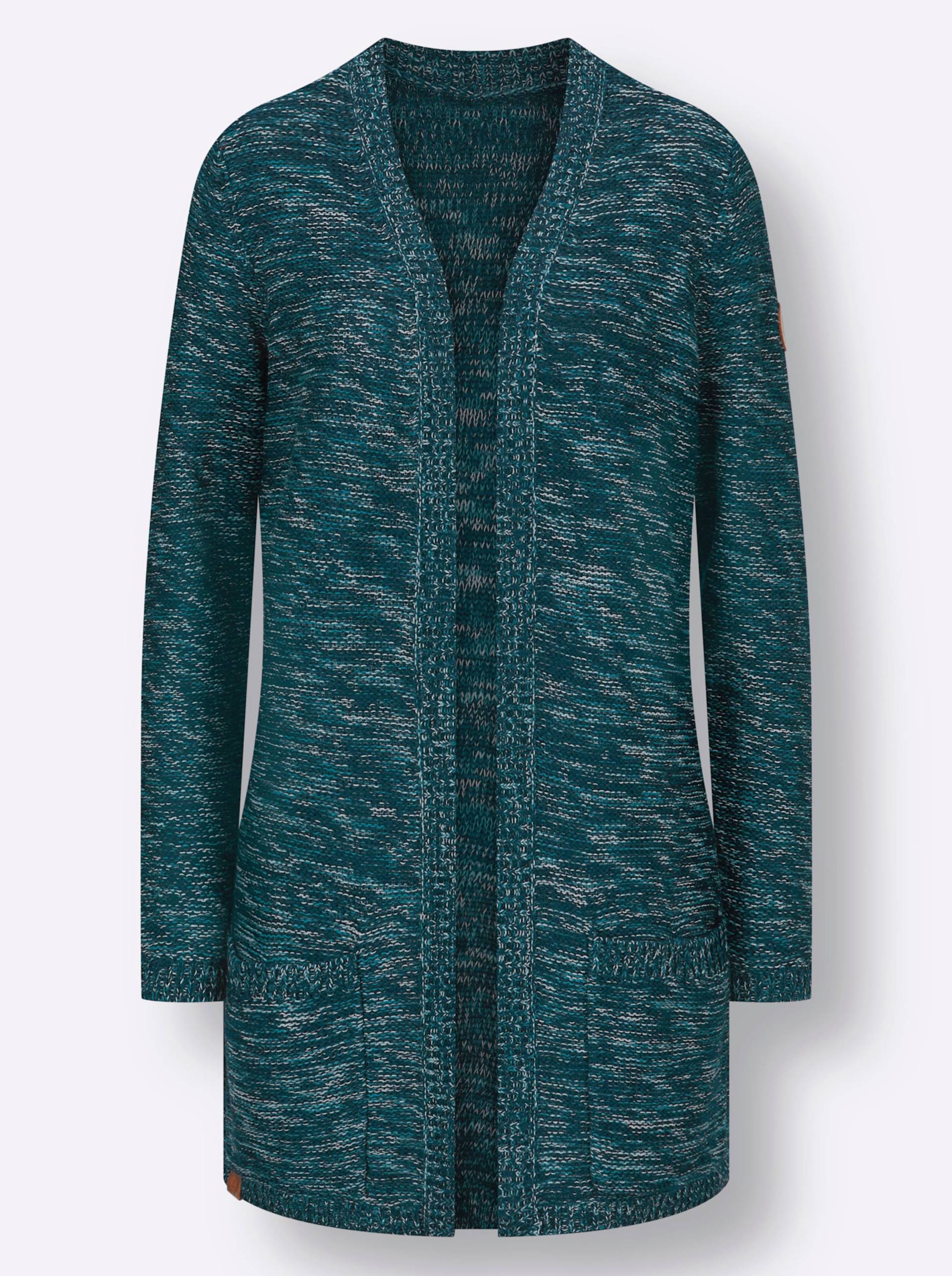 Strickjacke in petrol-meliert von heine