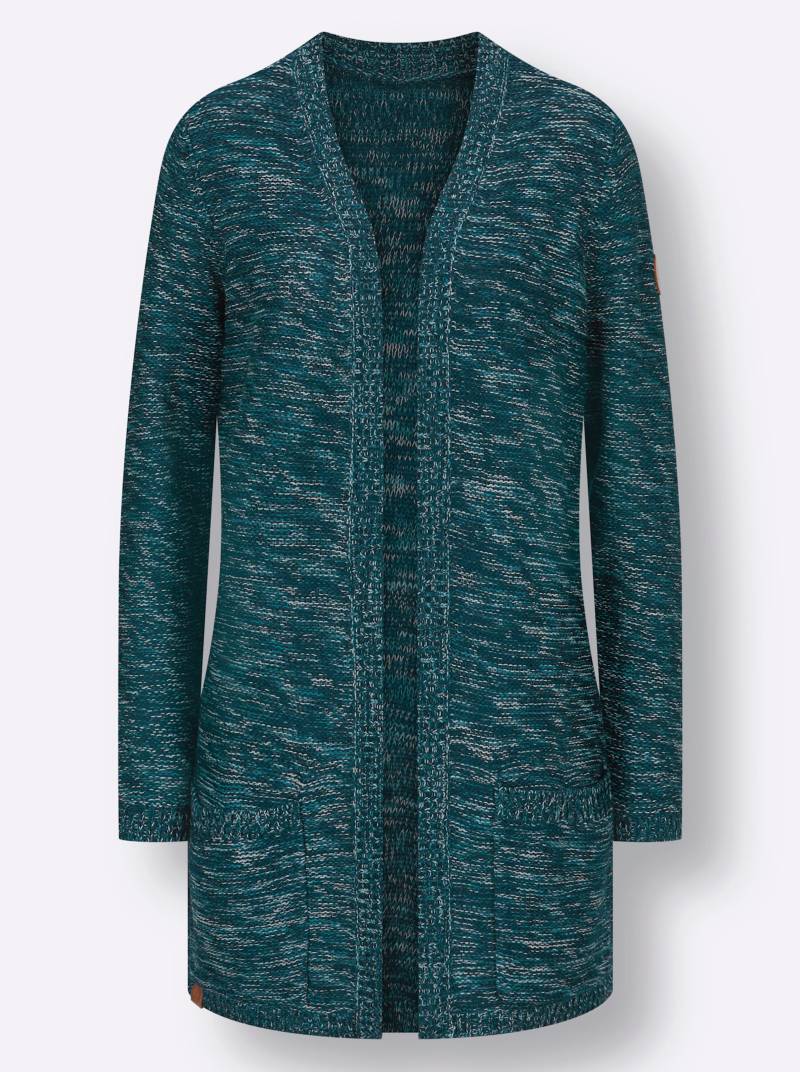 Strickjacke in petrol-meliert von heine