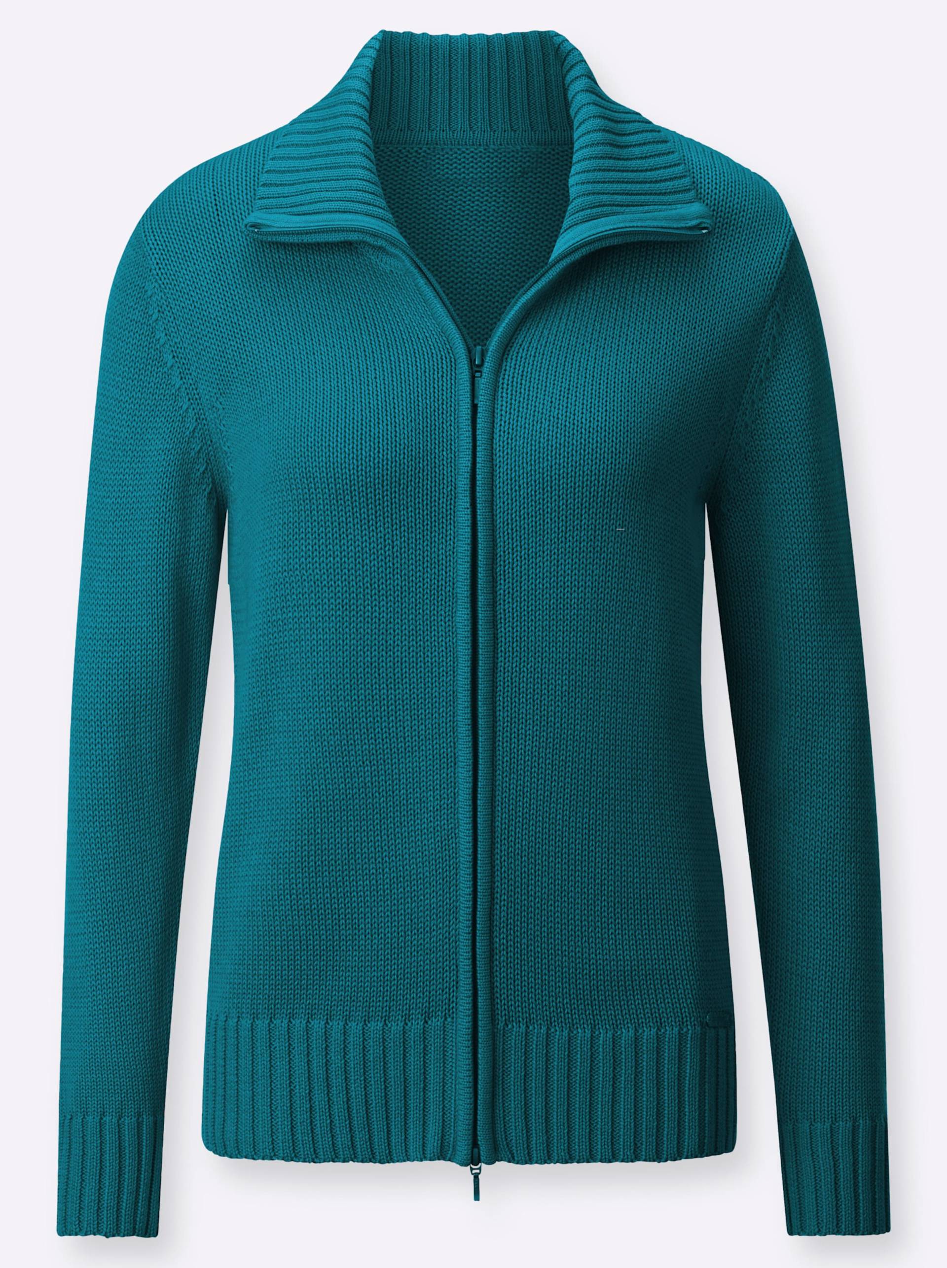 Strickjacke in petrol von heine