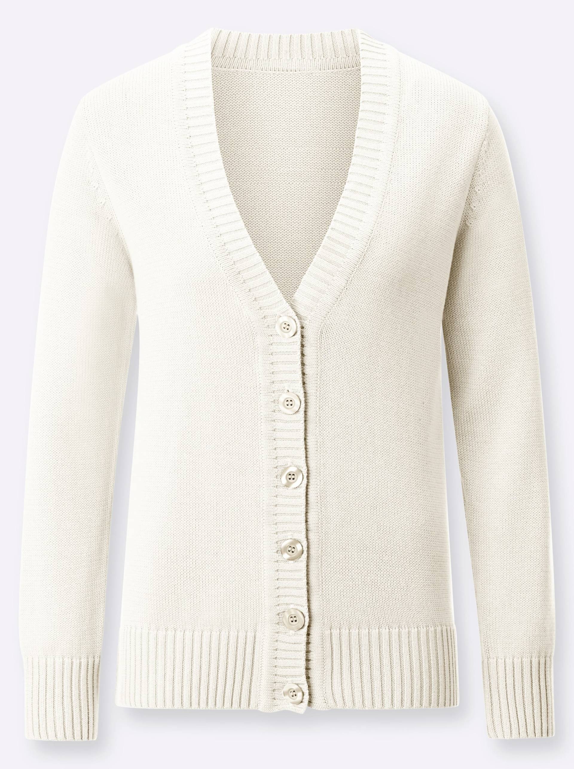 Strickjacke in wollweiss von heine