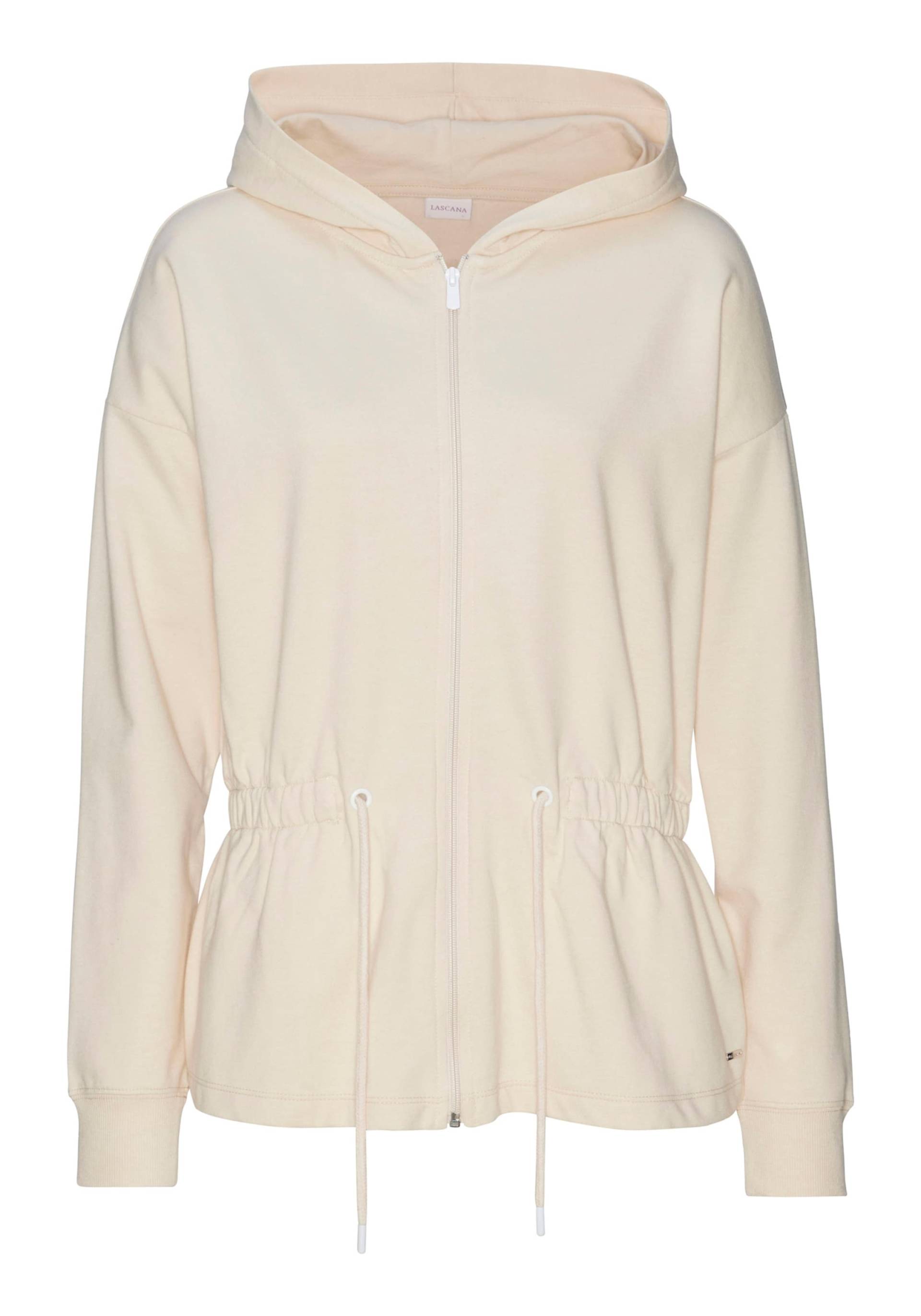 Sweatjacke in beige von LASCANA