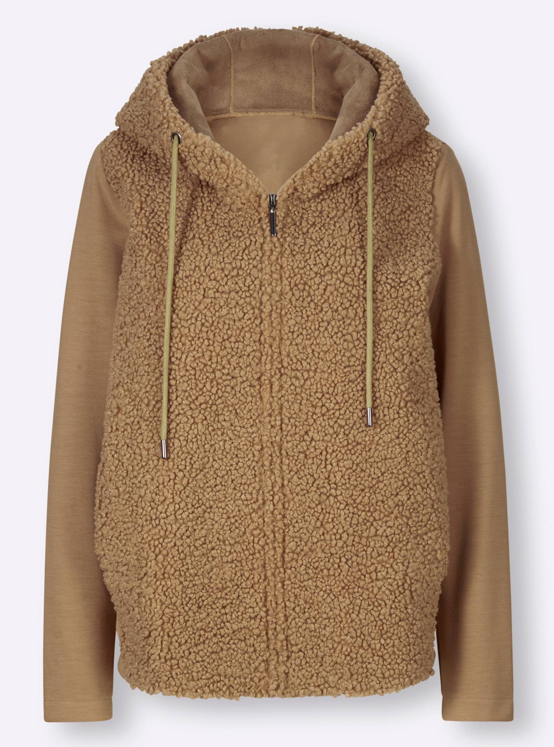 Sweatjacke in camel von heine