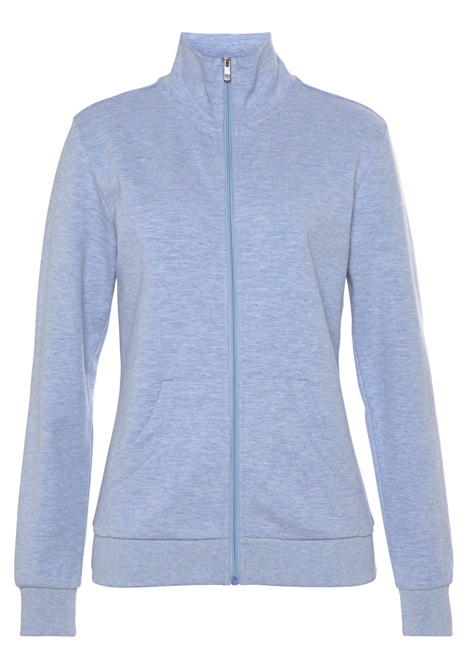 Sweatjacke in hellblau meliert von heine