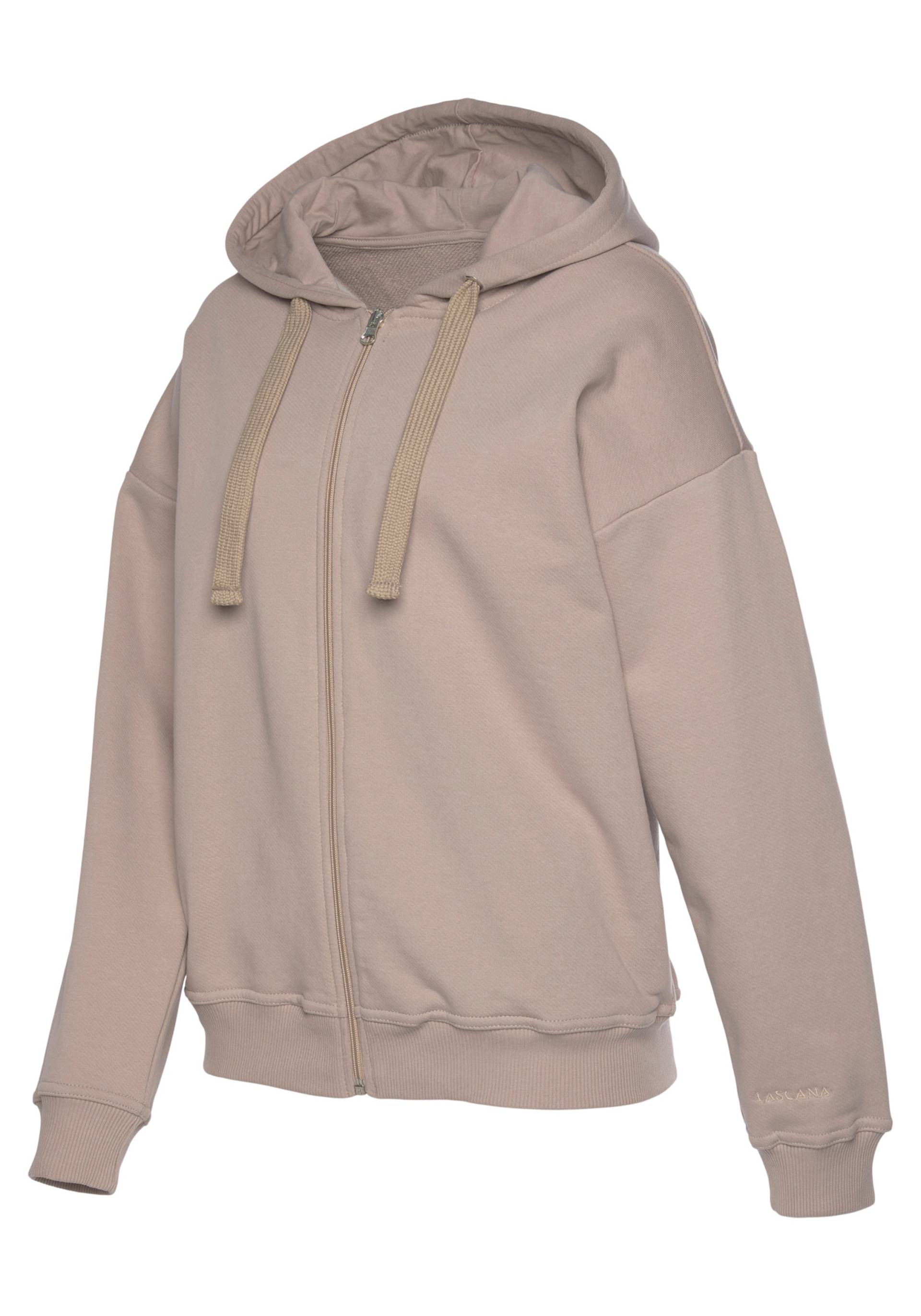 Sweatjacke in hellbraun von LASCANA