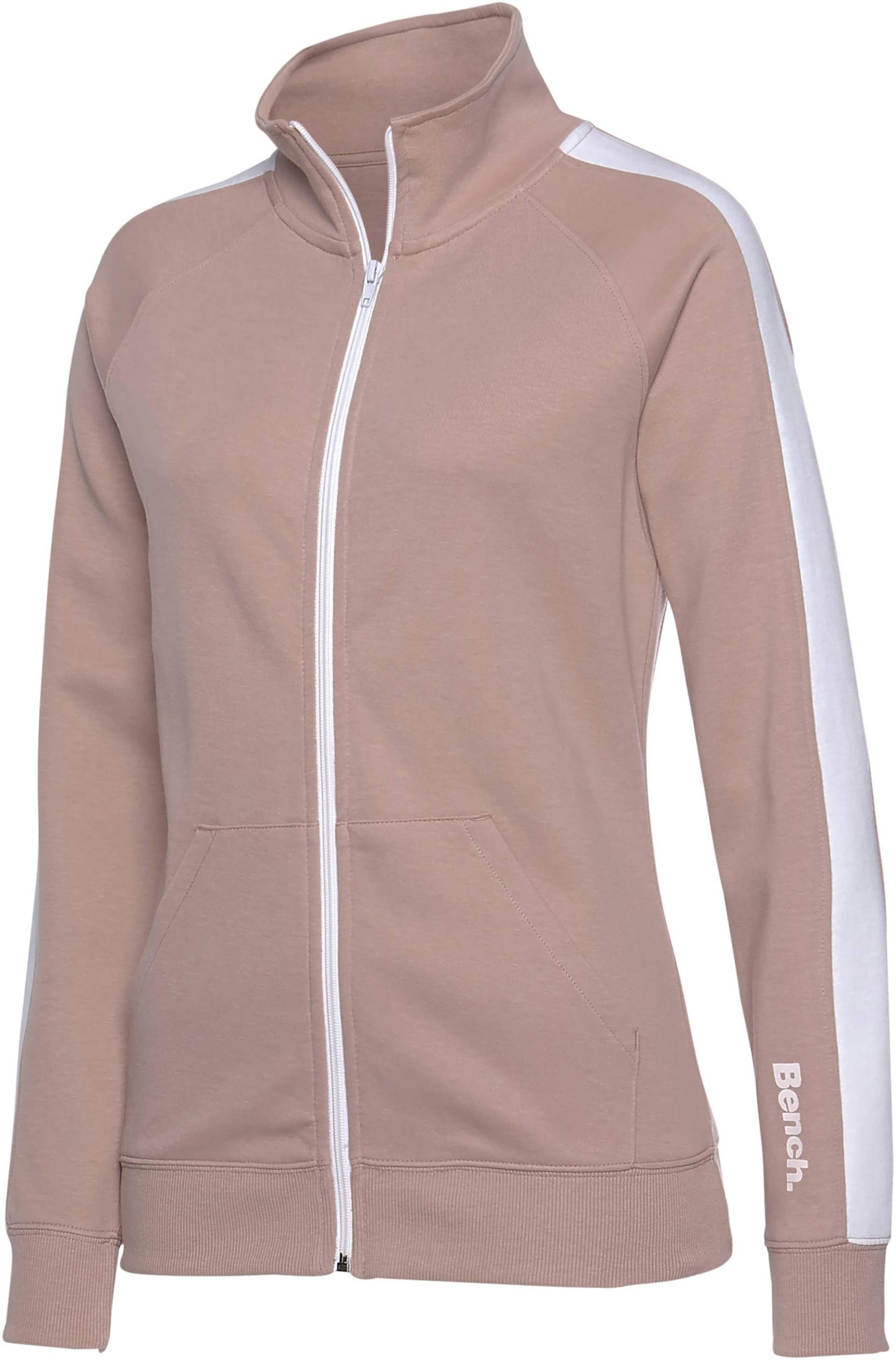 Sweatjacke in beige-weiss von heine