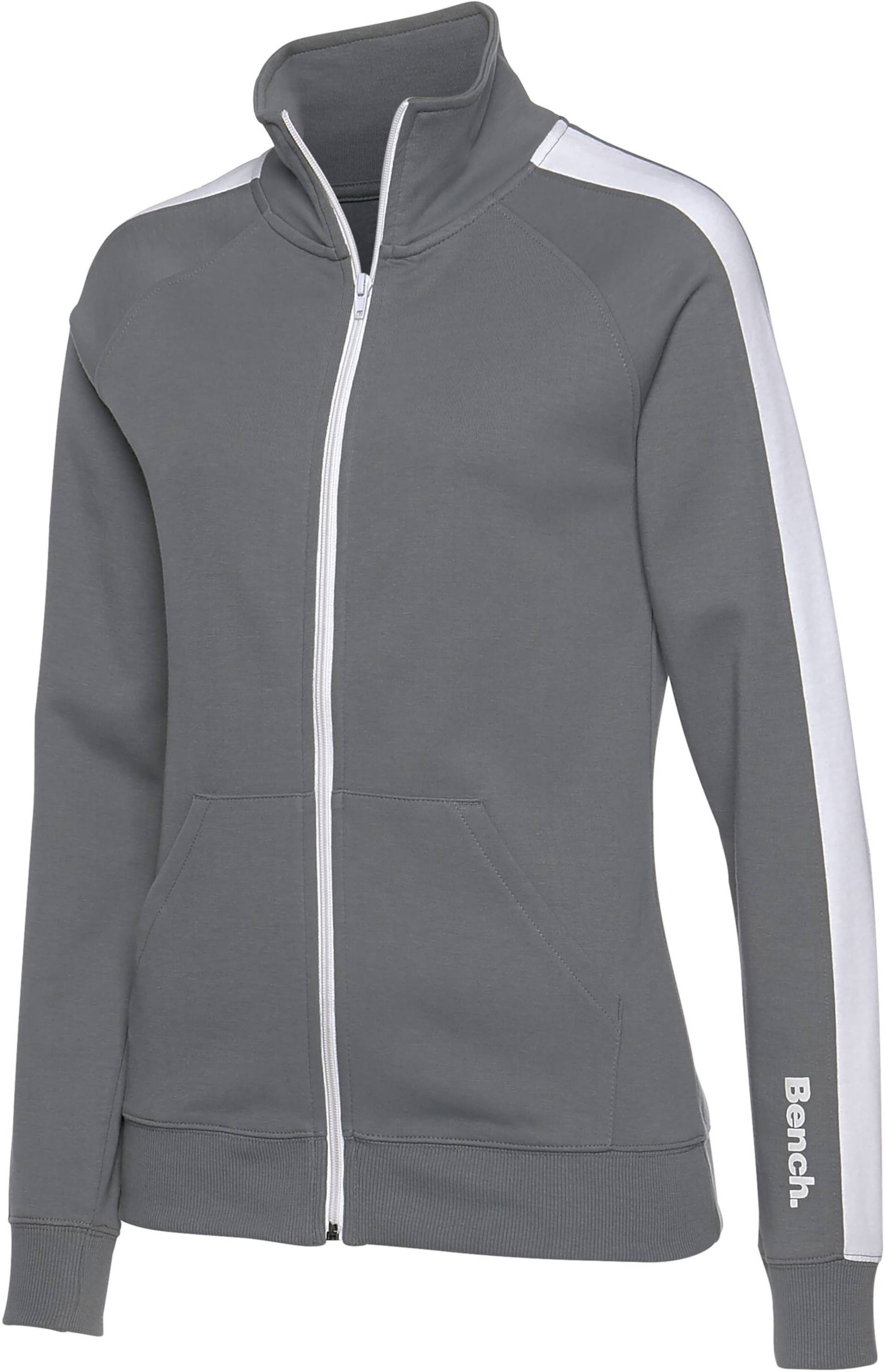 Sweatjacke in stone-weiss von heine