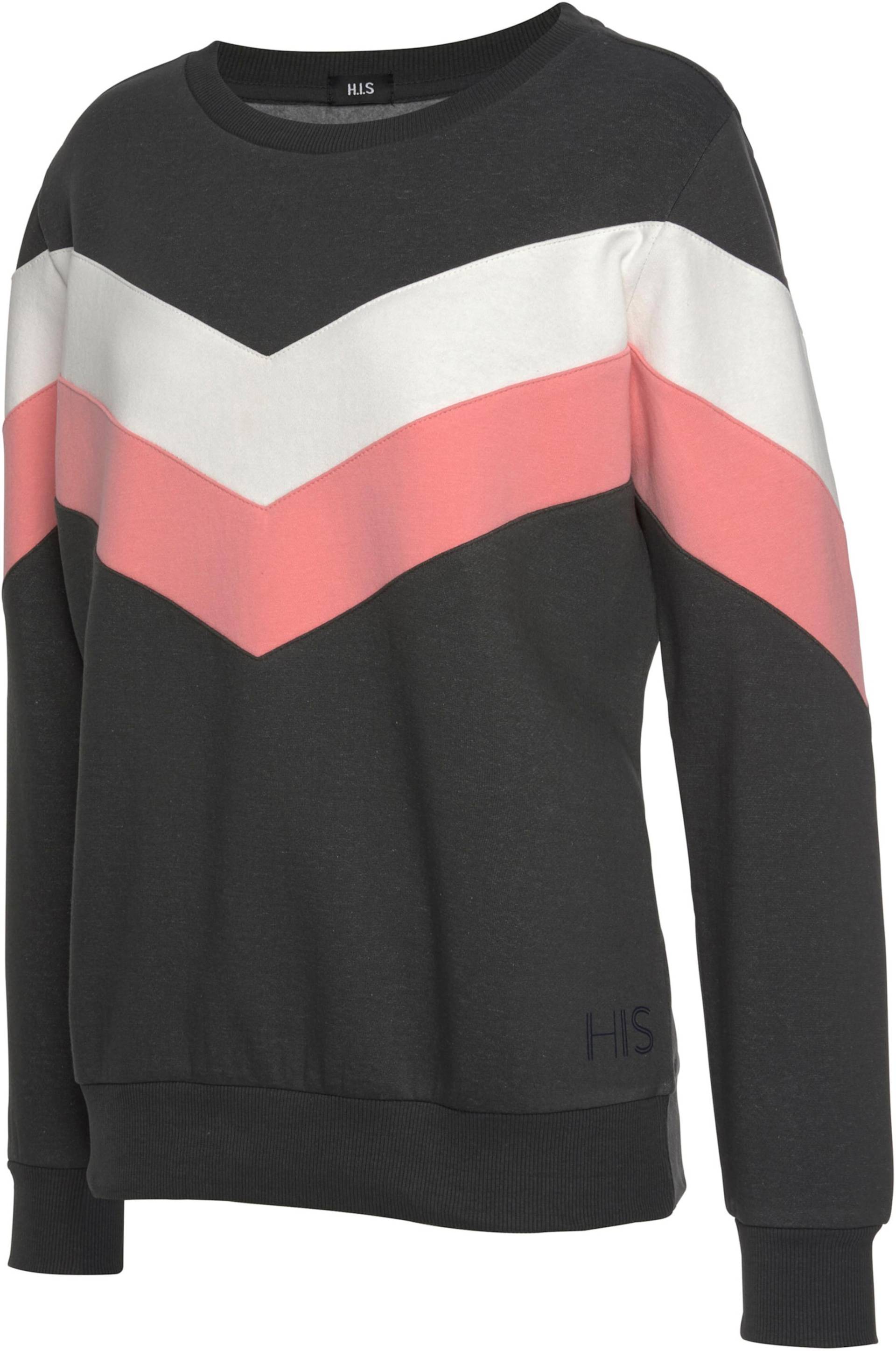 Sweatshirt in anthrazit-rosa-weiss von H.I.S