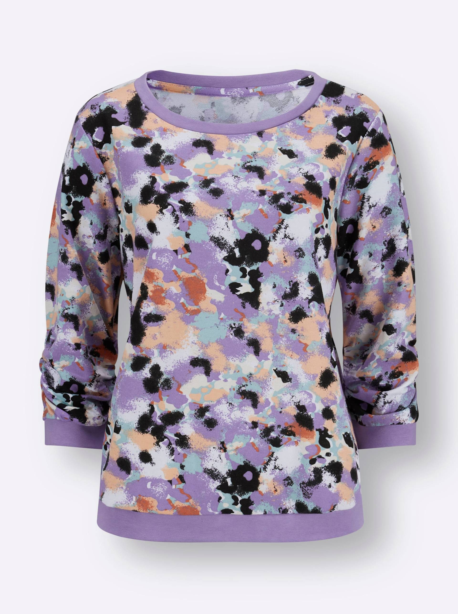 Sweatshirt in apricot-lavendel-bedruckt von heine