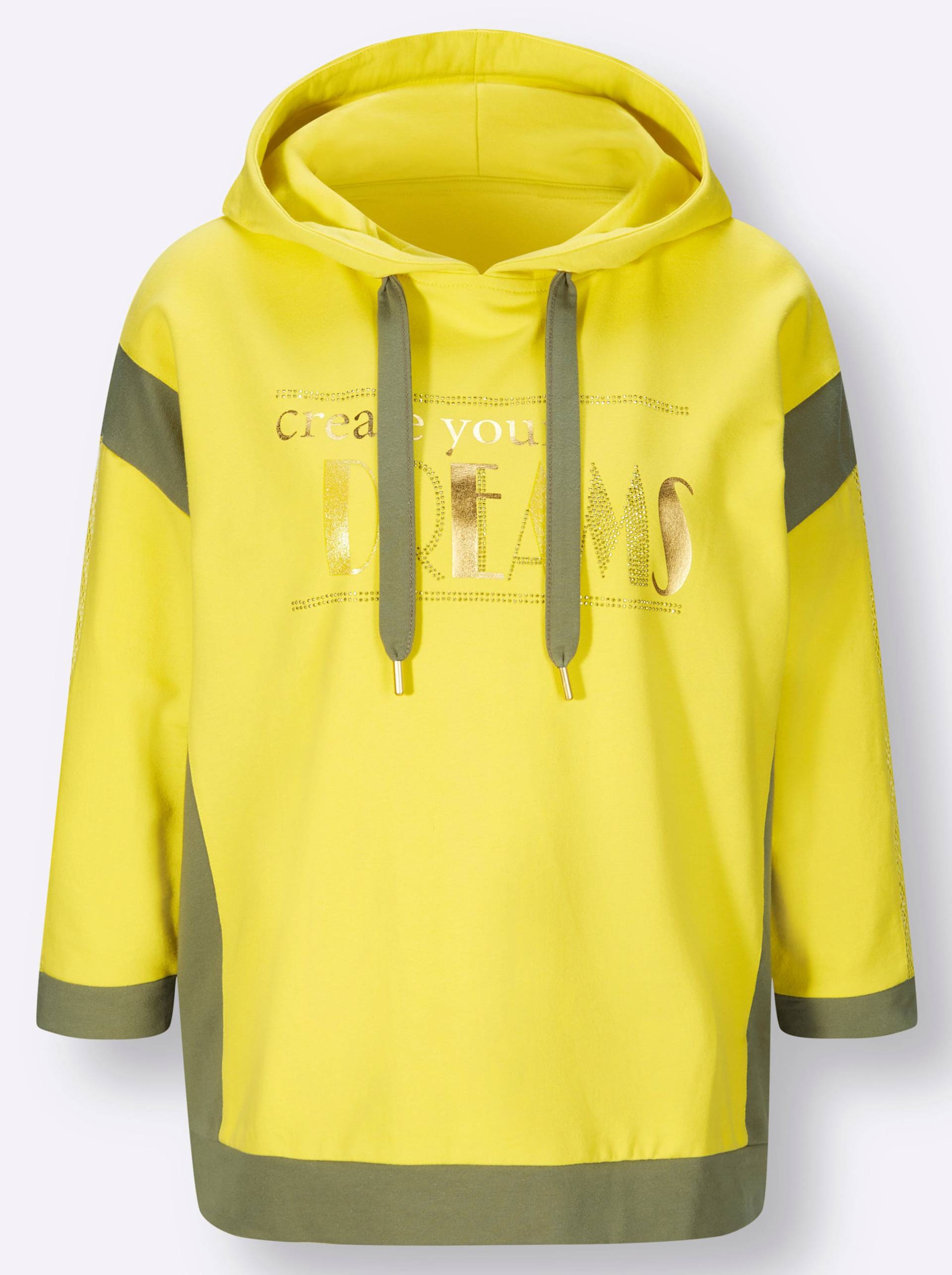 Sweatshirt in limone-goldfarben-bedruckt von heine