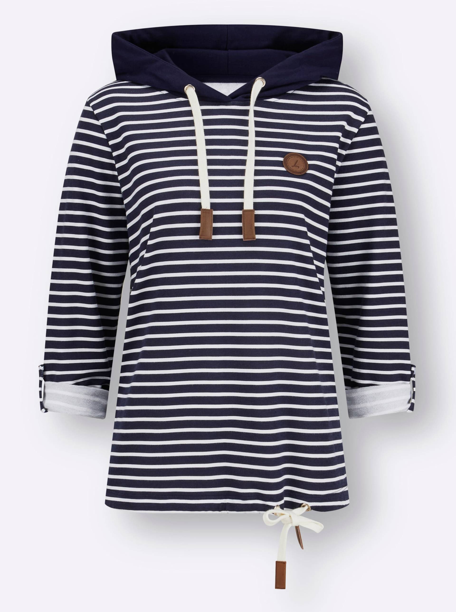 Sweatshirt in marine-ecru-geringelt von heine