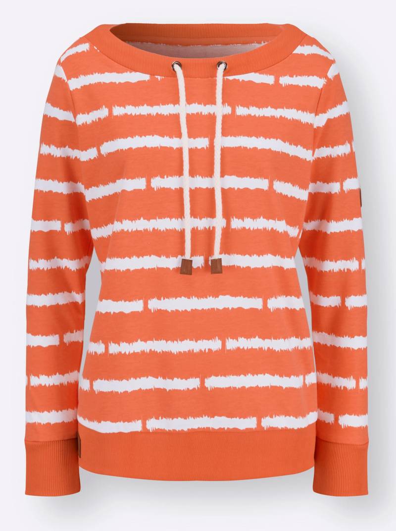 Sweatshirt in orange-ecru von heine