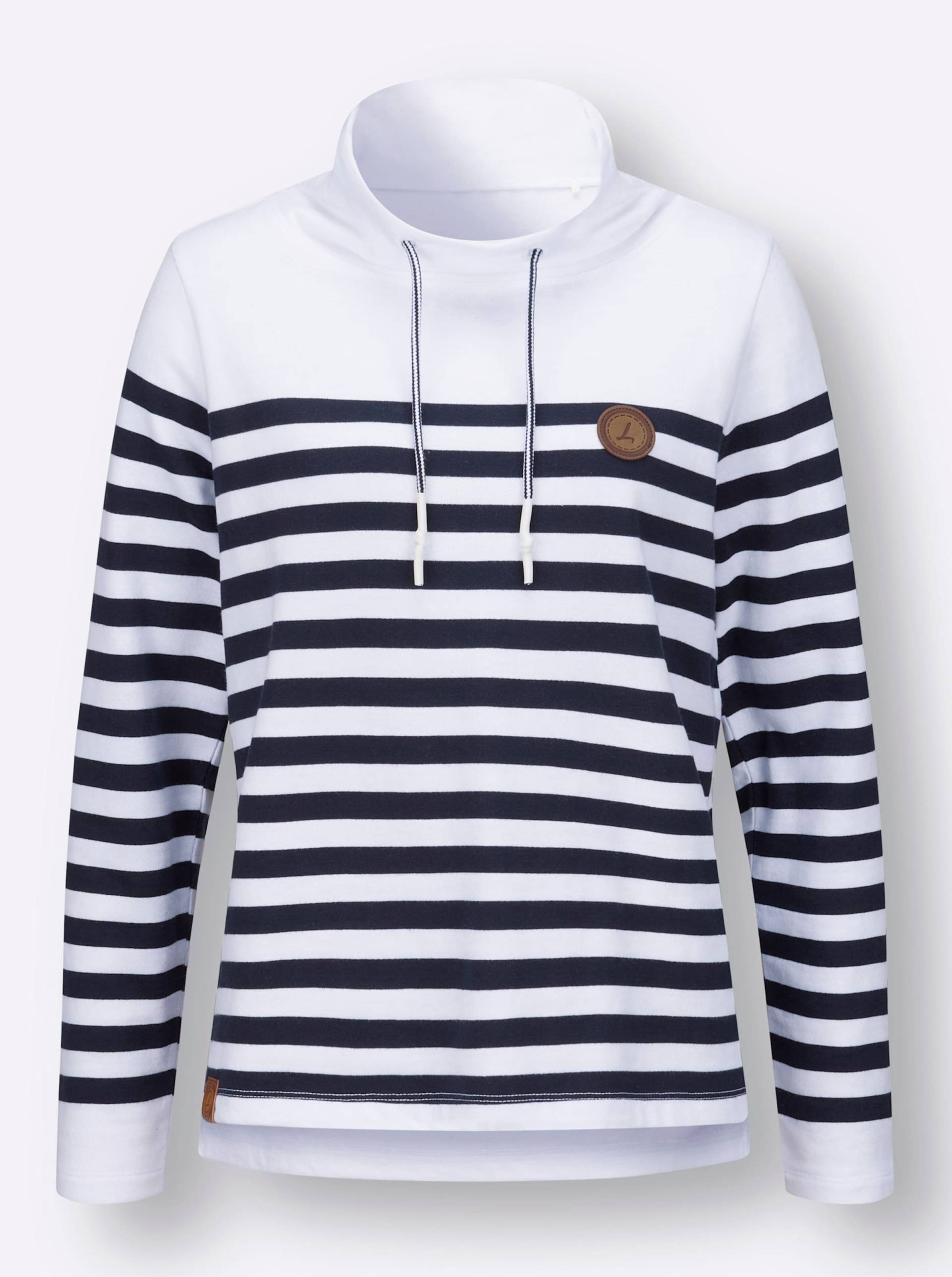 Sweatshirt in weiss-marine-geringelt von heine