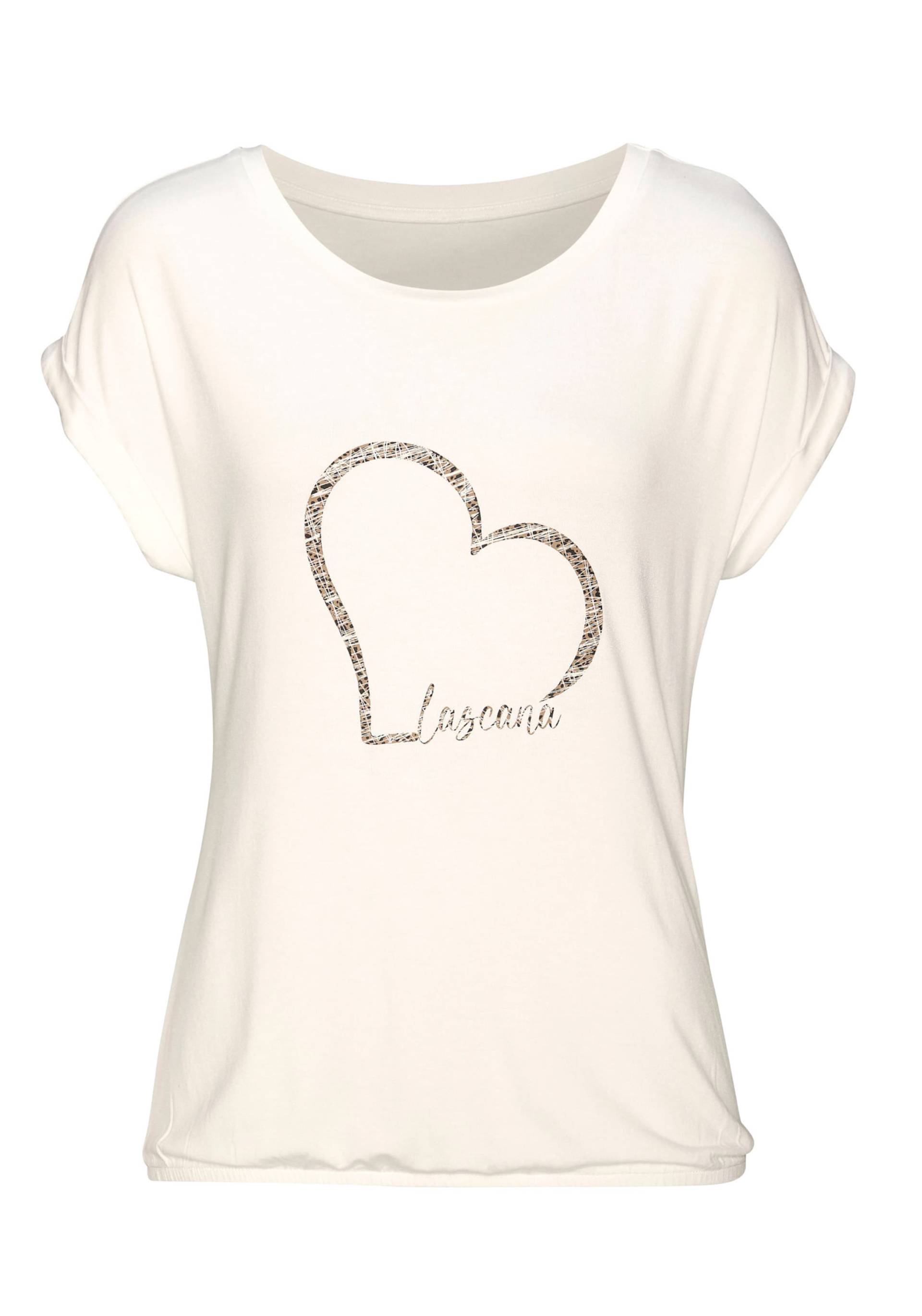 T-Shirt in creme von LASCANA