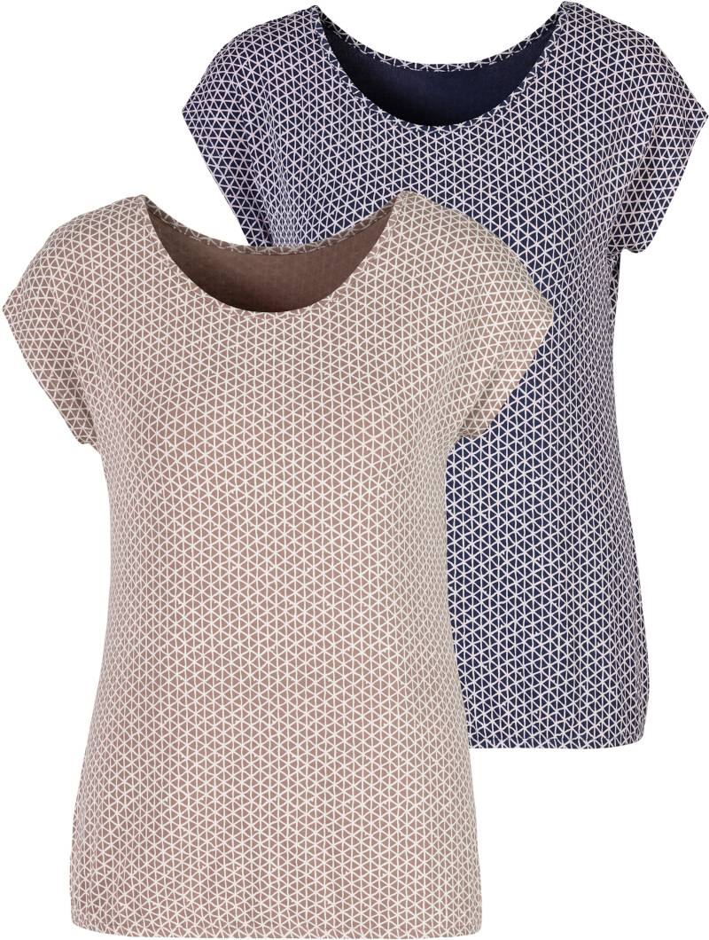 T-Shirt in taupe, blau von Vivance