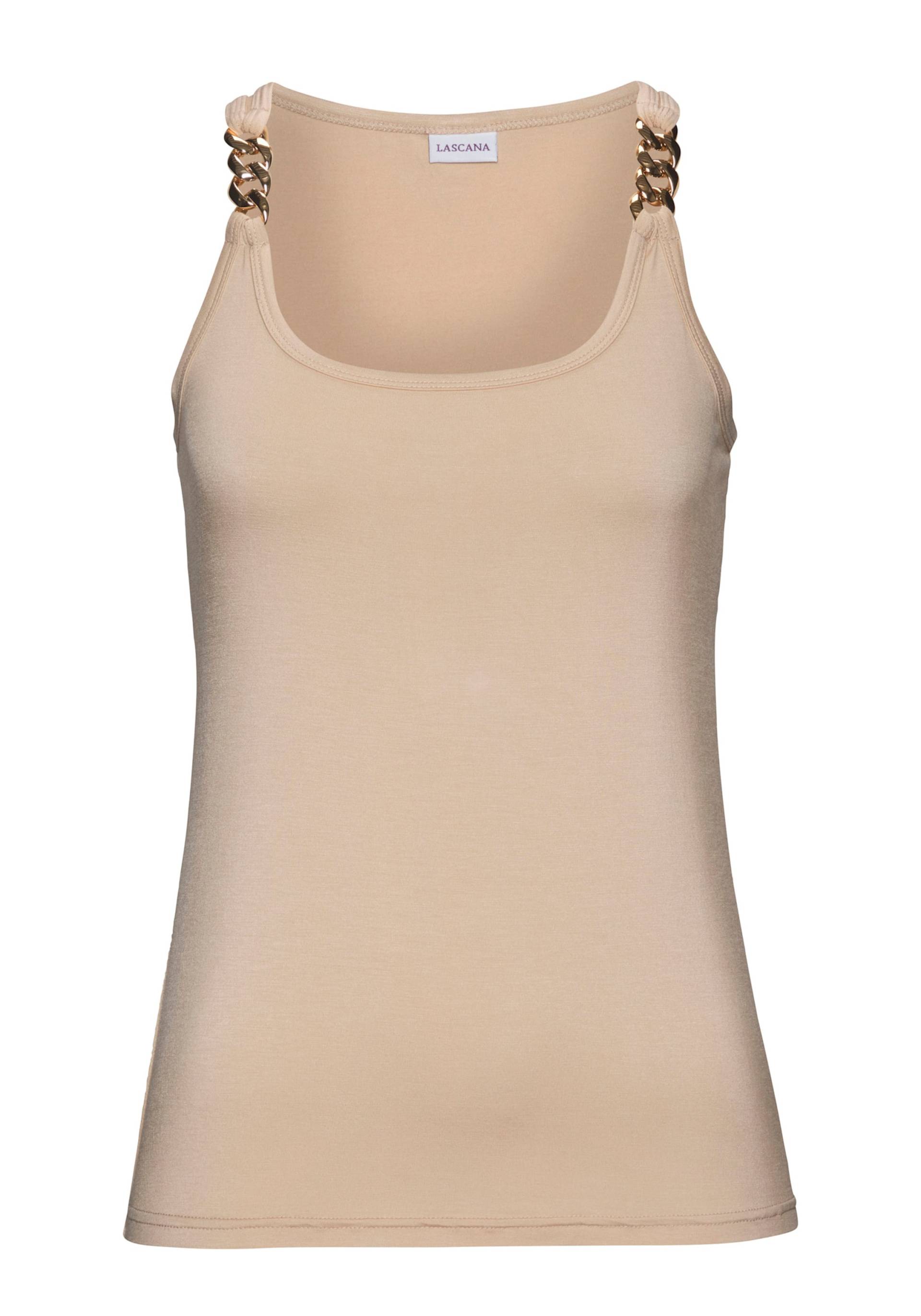 Tanktop in beige von LASCANA