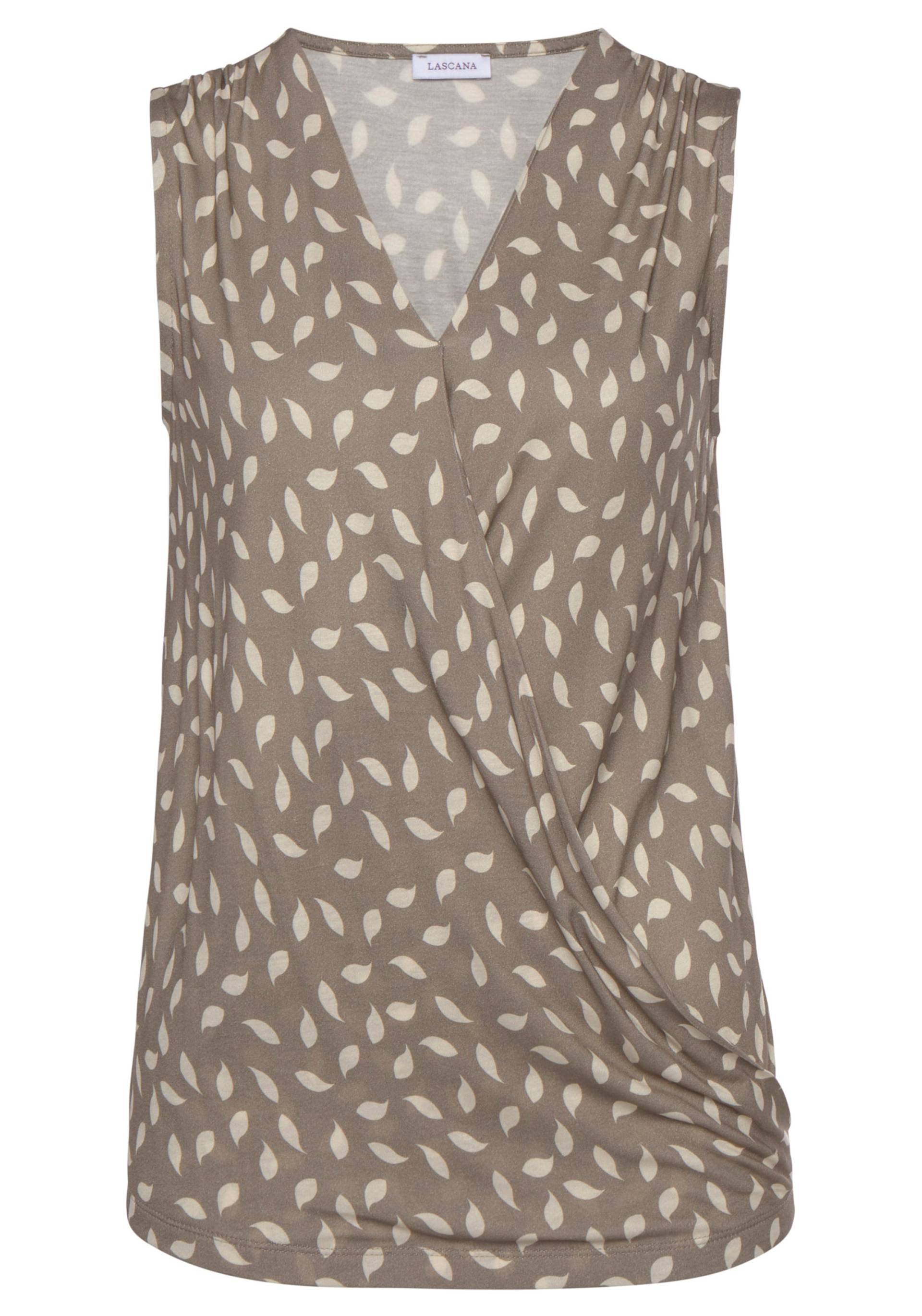 Tanktop in taupe-creme bedruckt von Vivance