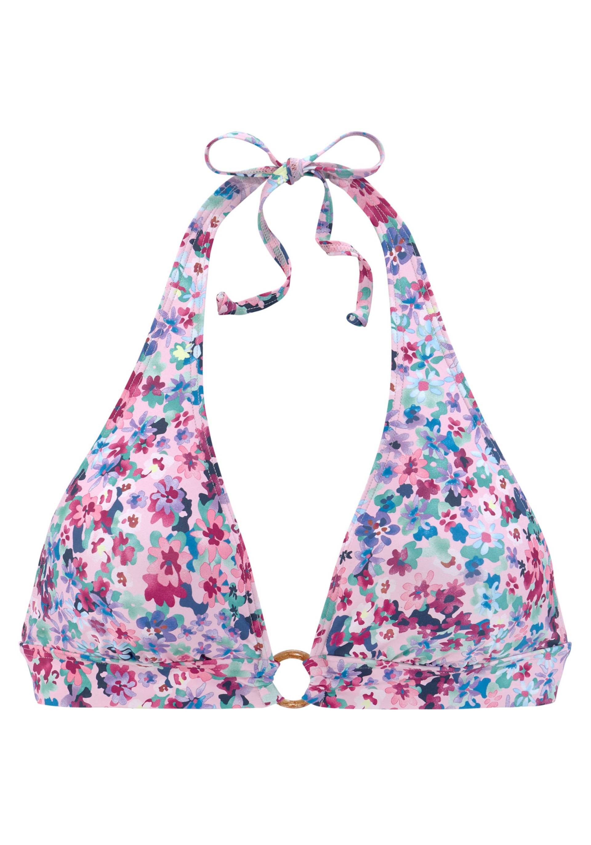 Triangel-Bikini-Top in lila-bedruckt von s.Oliver