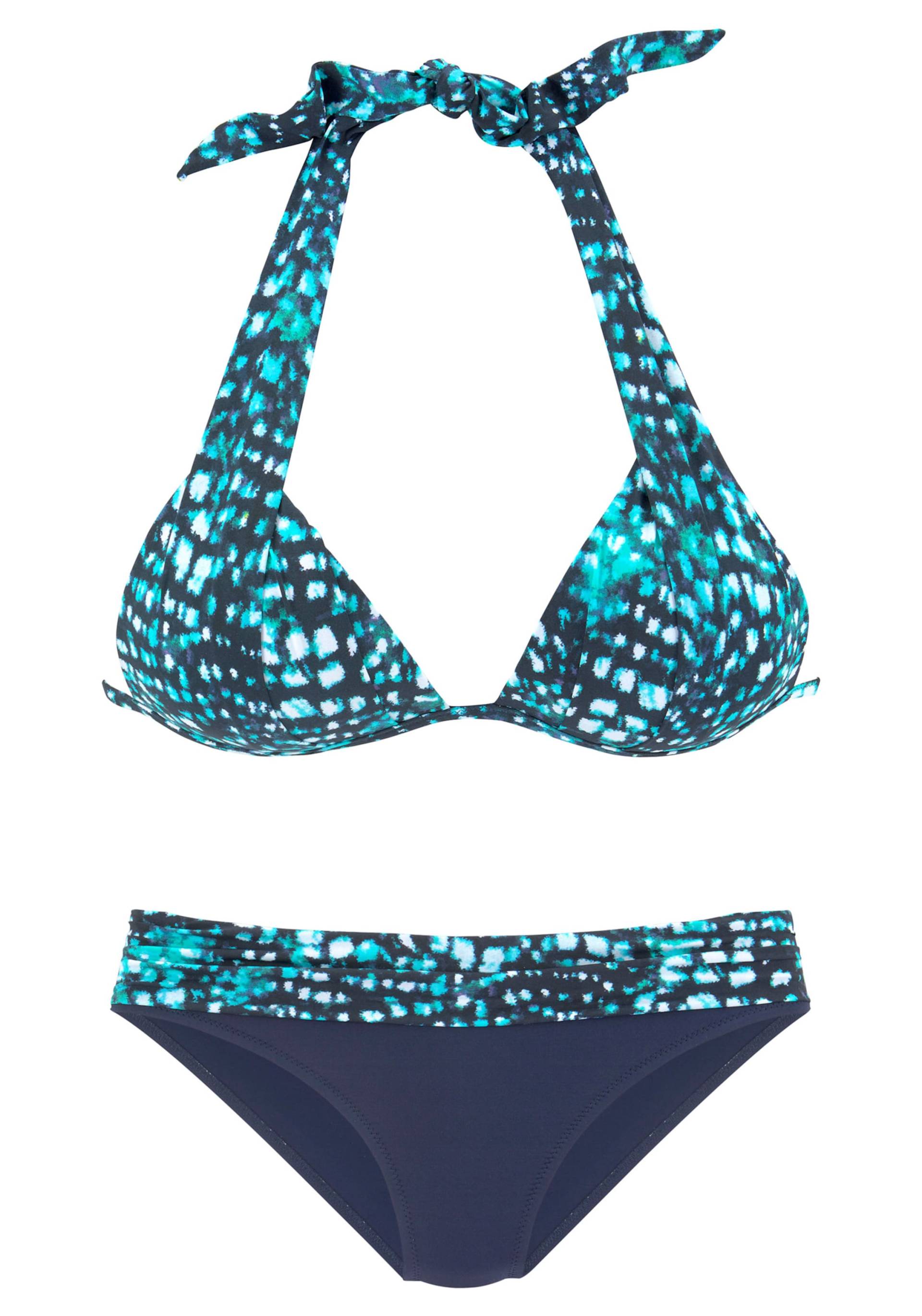 Triangel-Bikini in marine-bedruckt von Bruno Banani