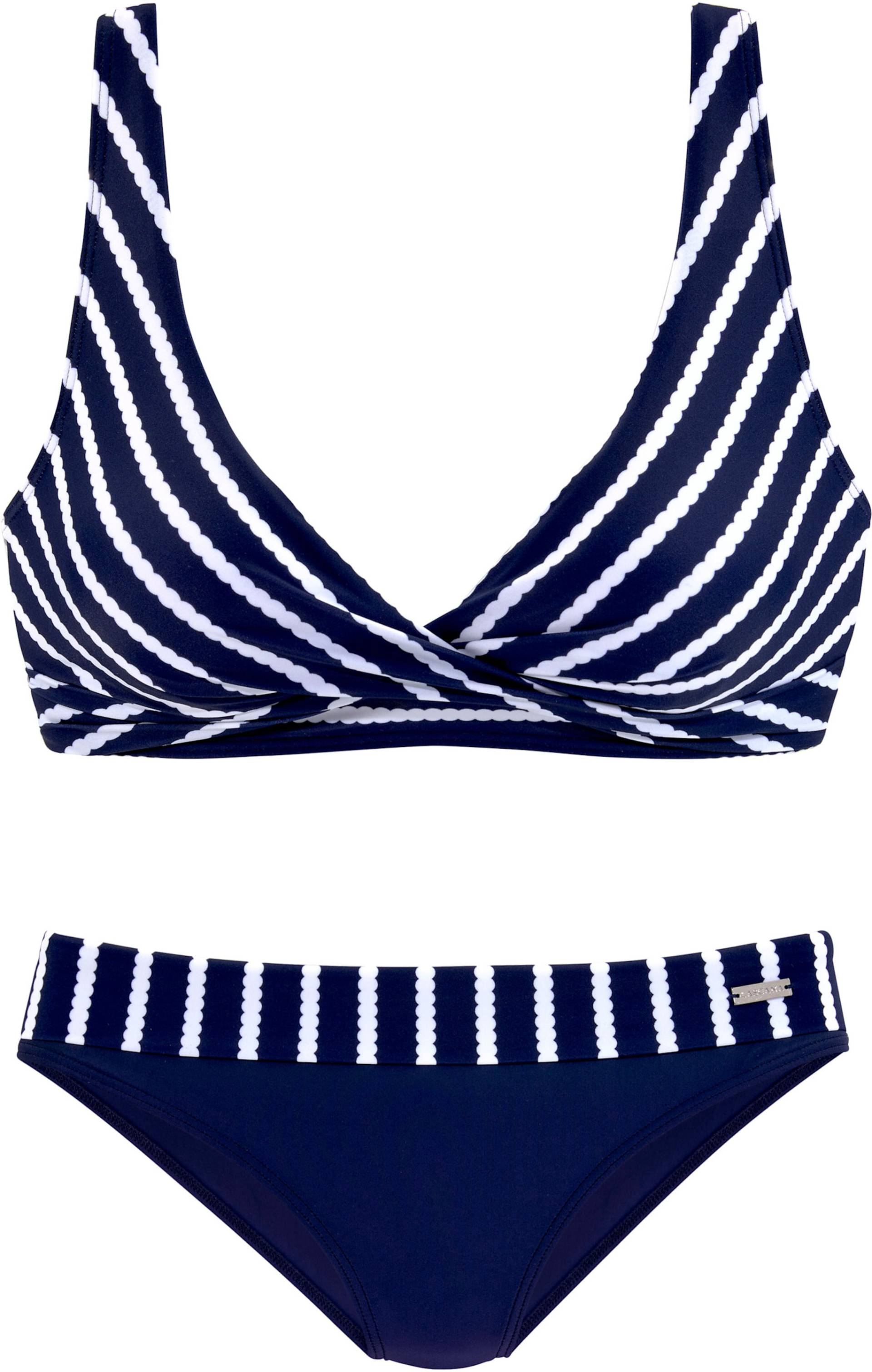 Triangel-Bikini in marine-weiss von LASCANA