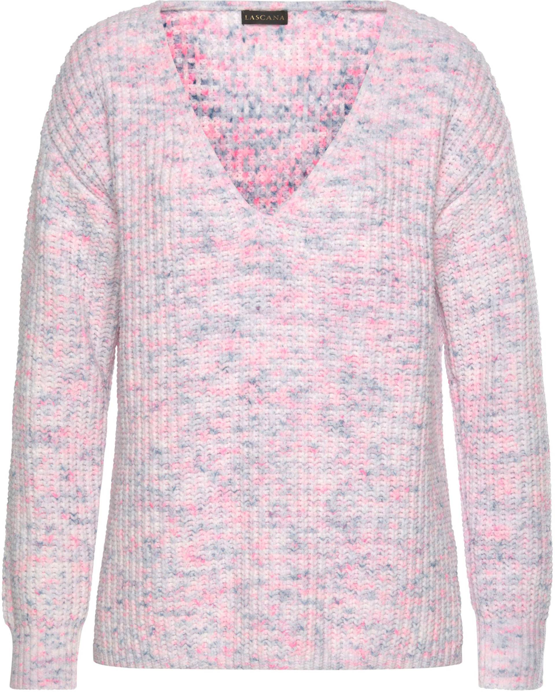 V-Ausschnitt-Pullover in rosa-blau von Buffalo