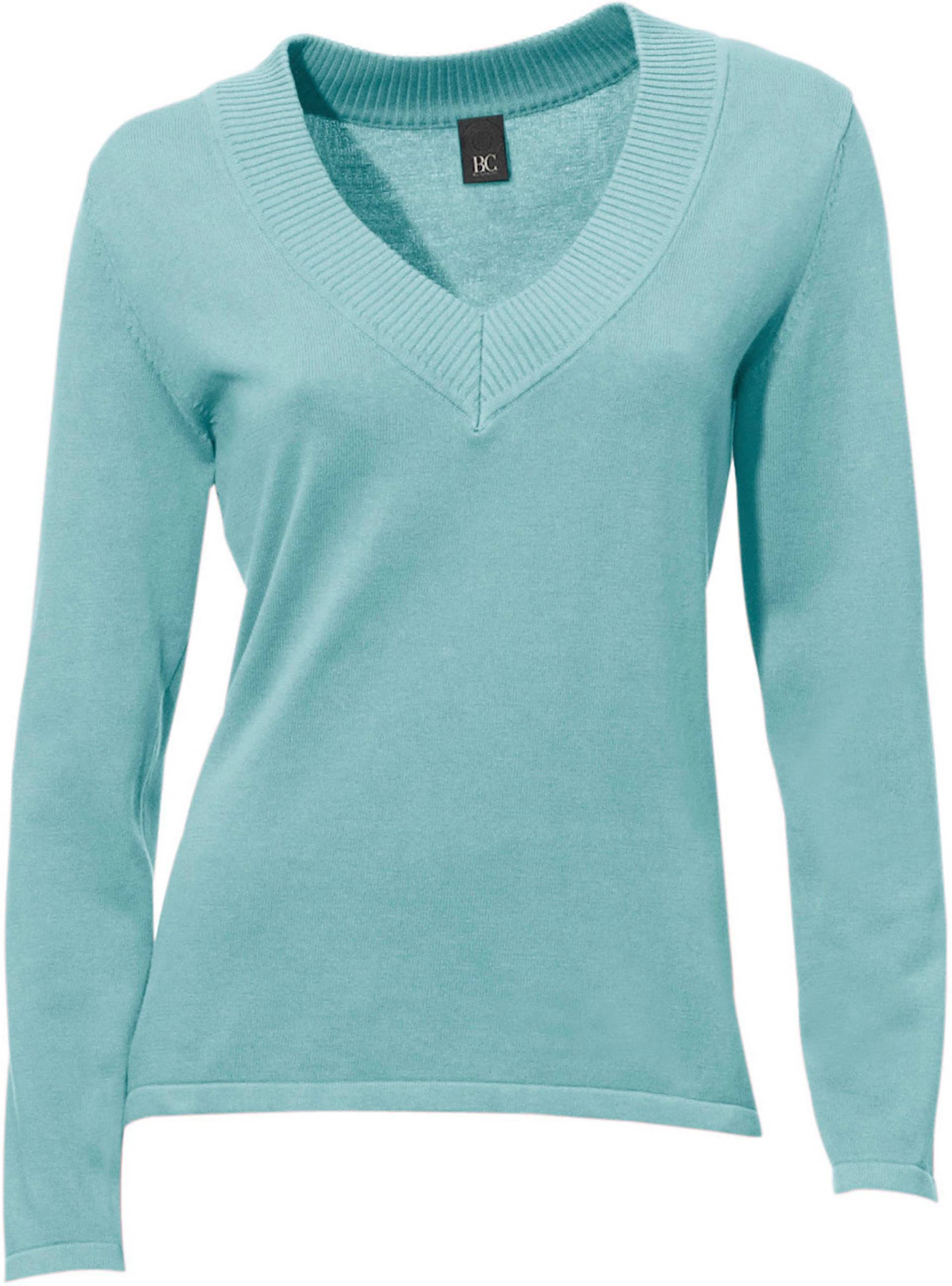 V-Pullover in aqua von heine