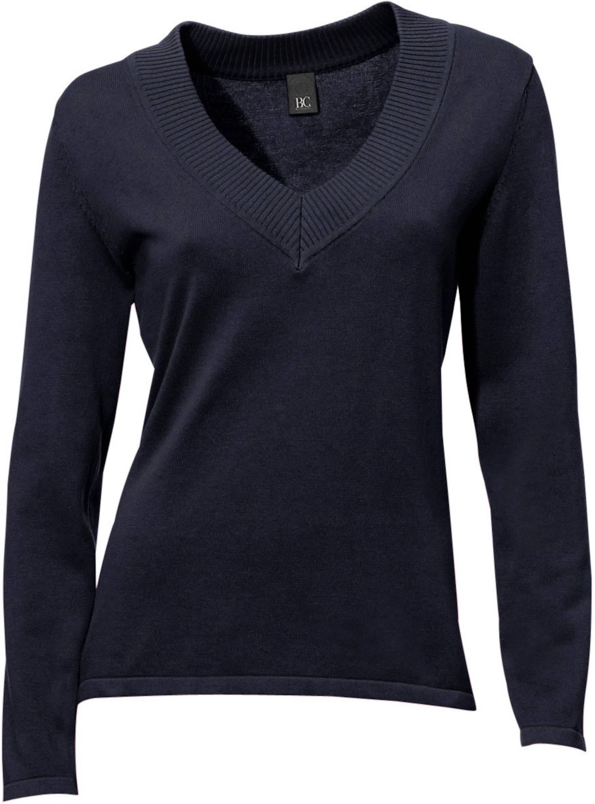 V-Pullover in marine von heine