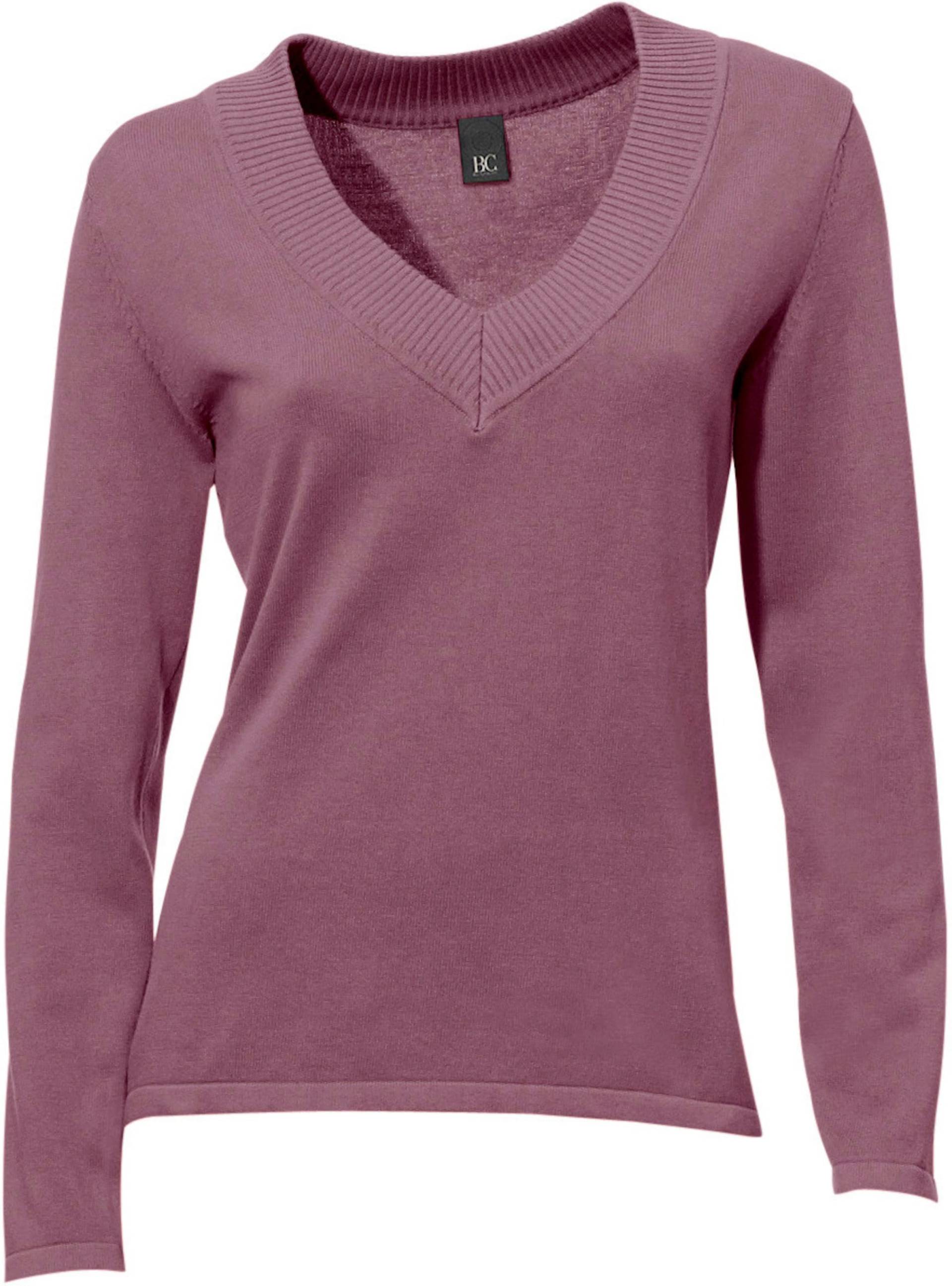 V-Pullover in mauve von heine