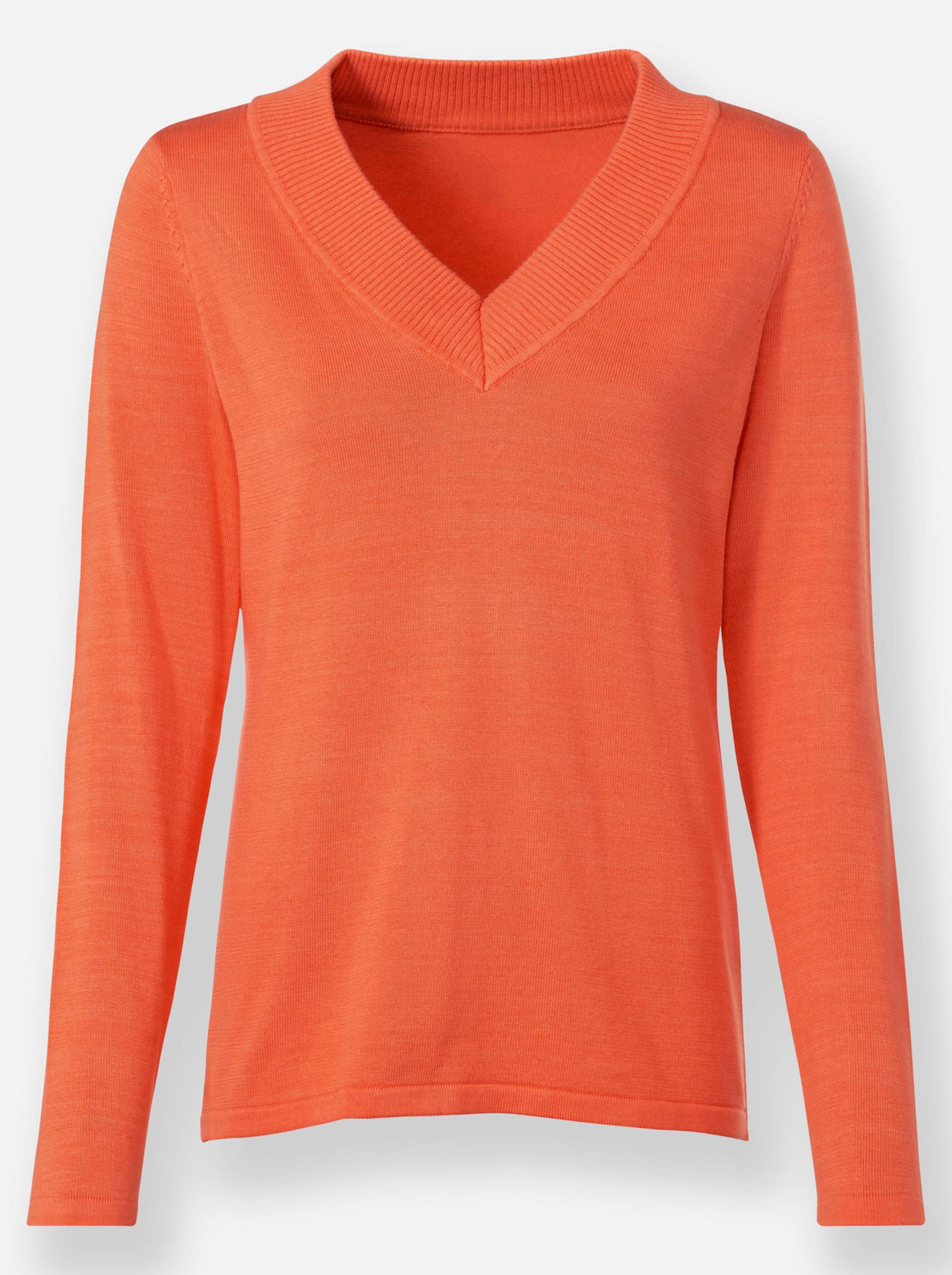 V-Pullover in orange von heine