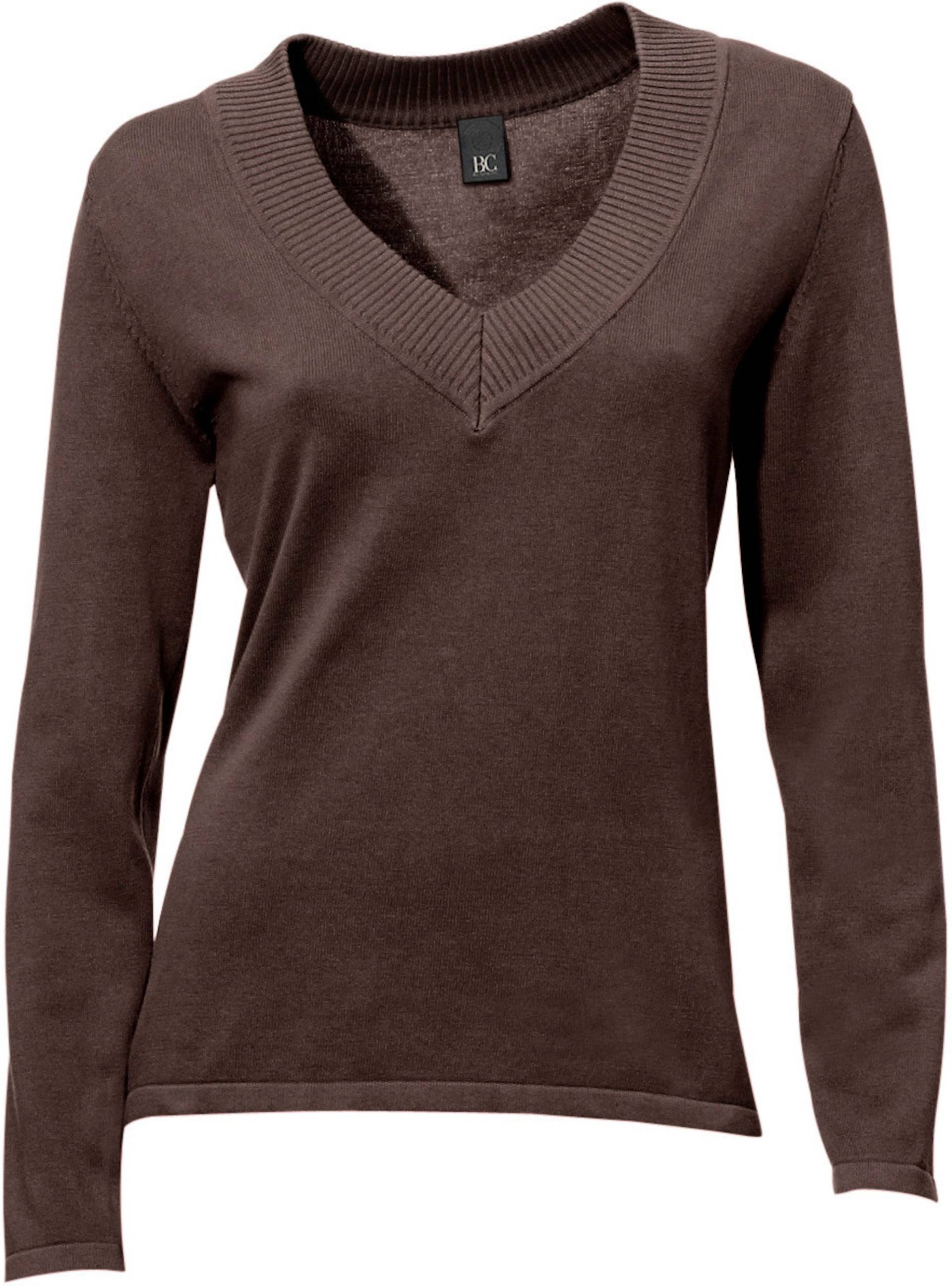 V-Pullover in schokobraun von heine