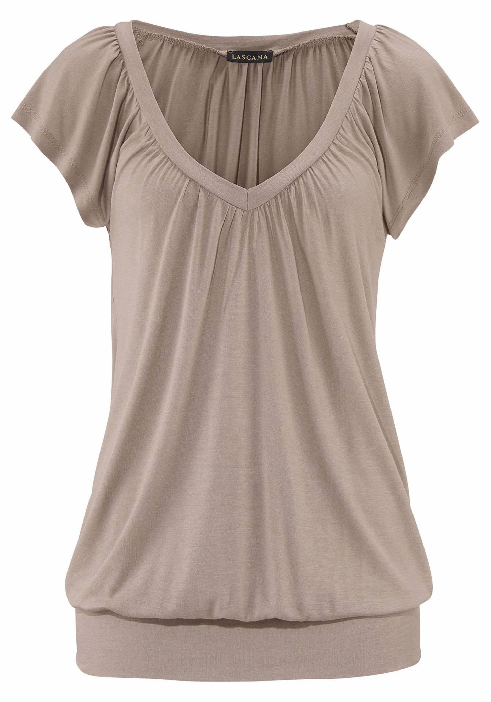 V-Shirt in taupe von LASCANA