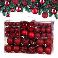 Weihnachtsbaumkugeln Rot 100-tlg von Deuba®