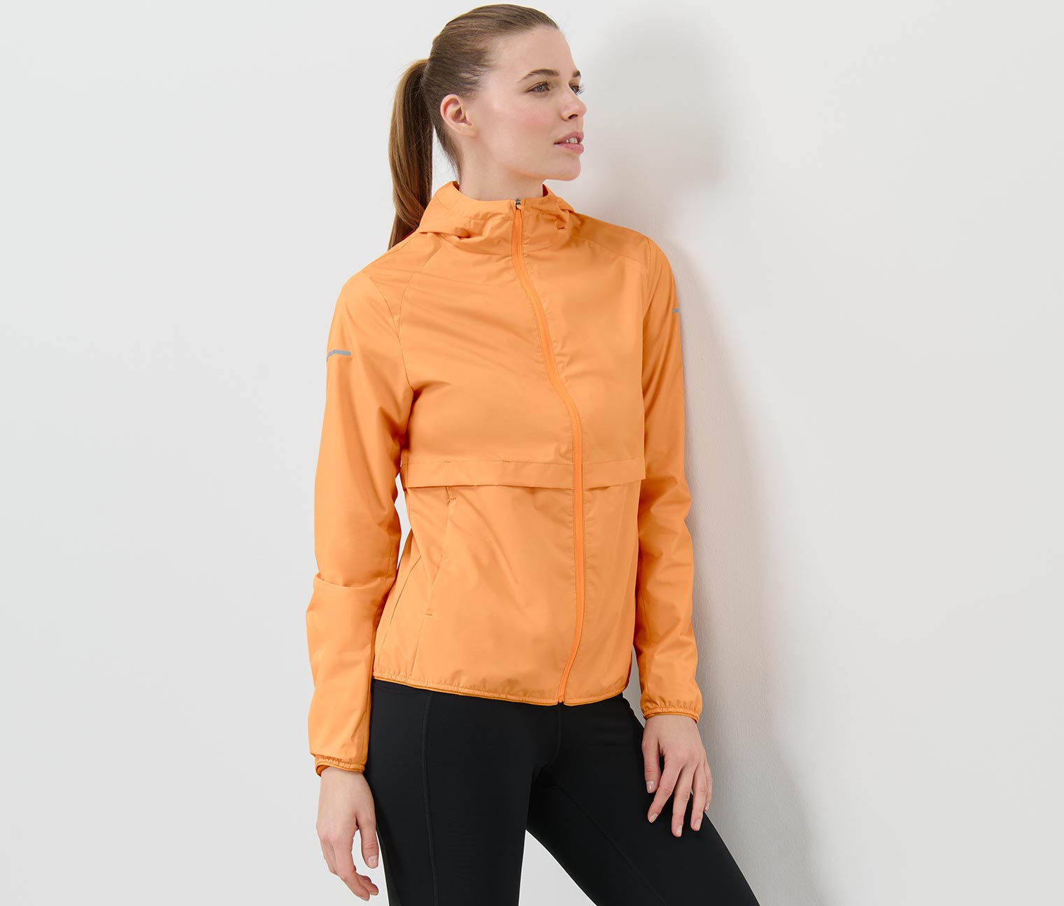 Windprotection-Laufjacke, neonorange