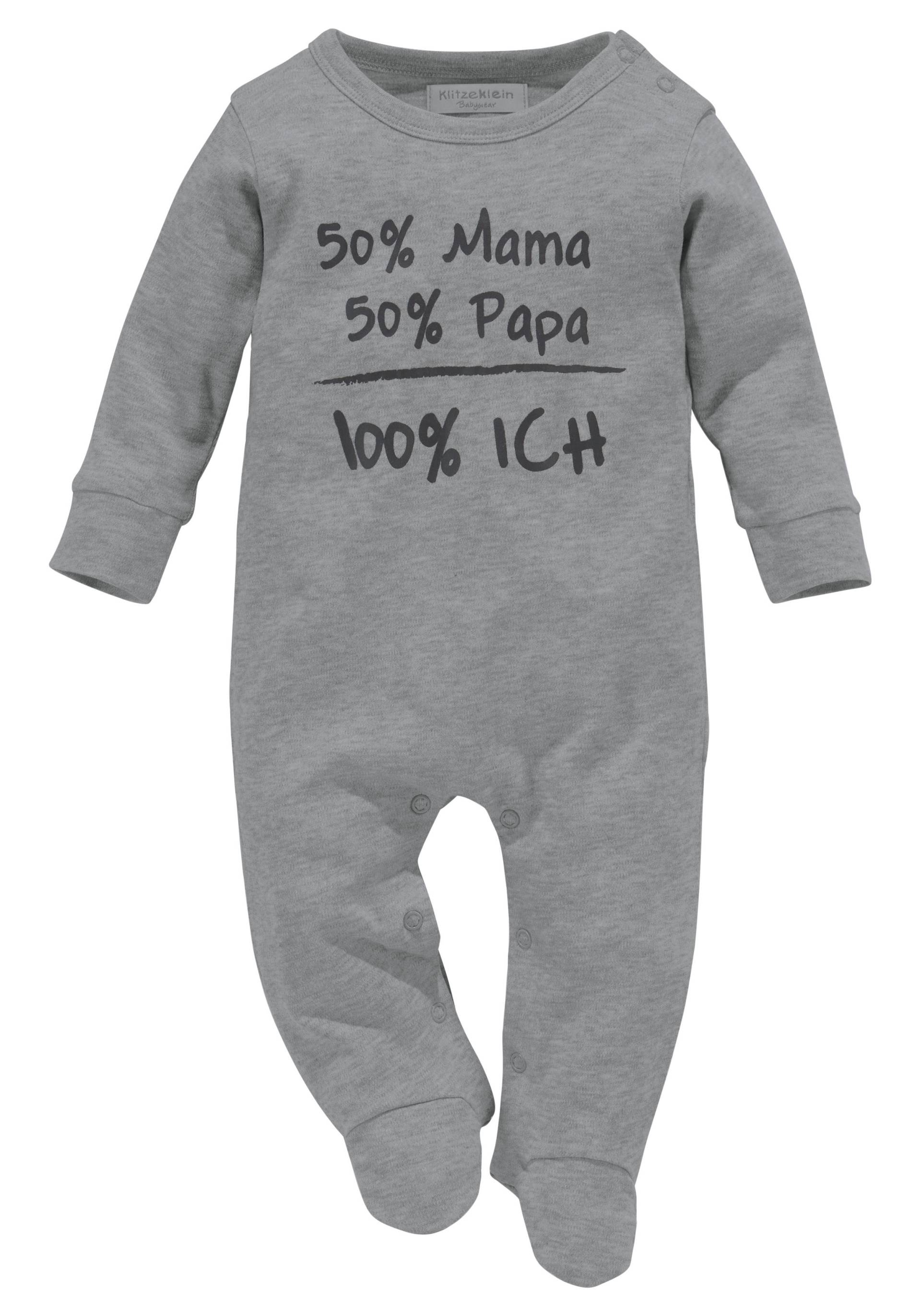 KIDSWORLD Schlafoverall »50% Mama, 50% Papa«, aus Bio-Baumwolle von KIDSWORLD