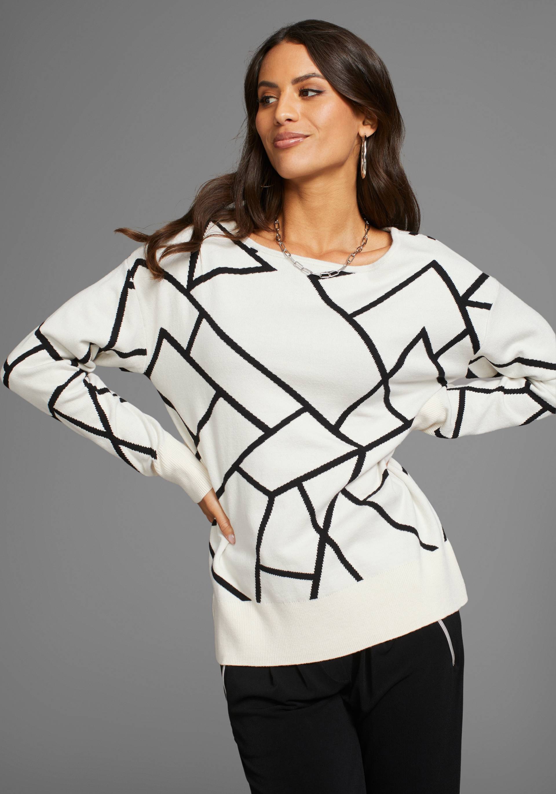 Laura Scott Jacquardpullover, mit Rundhalsausschnitt Laura Scott Jacquardpullover, mit Rundhalsausschnitt von laura scott