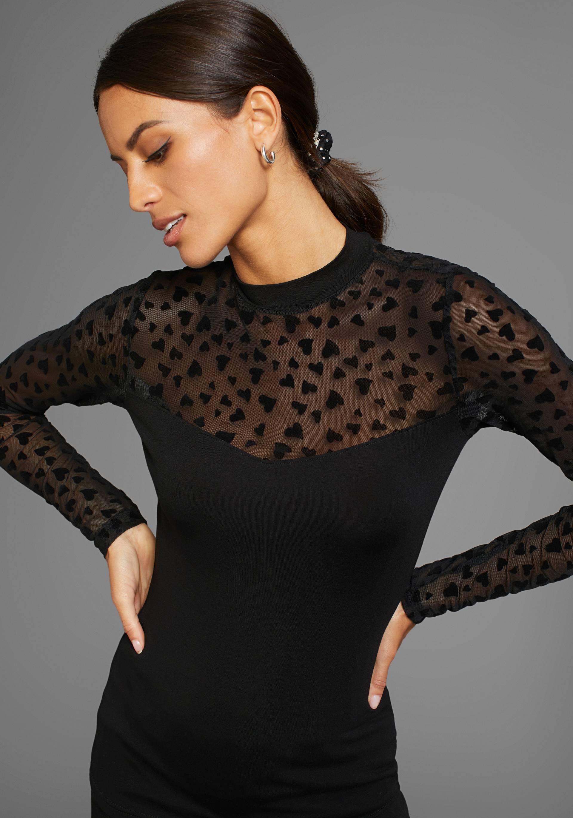 Laura Scott Langarmshirt, mit verspieltem Mesheinsatz Laura Scott Langarmshirt, mit verspieltem Mesheinsatz von laura scott