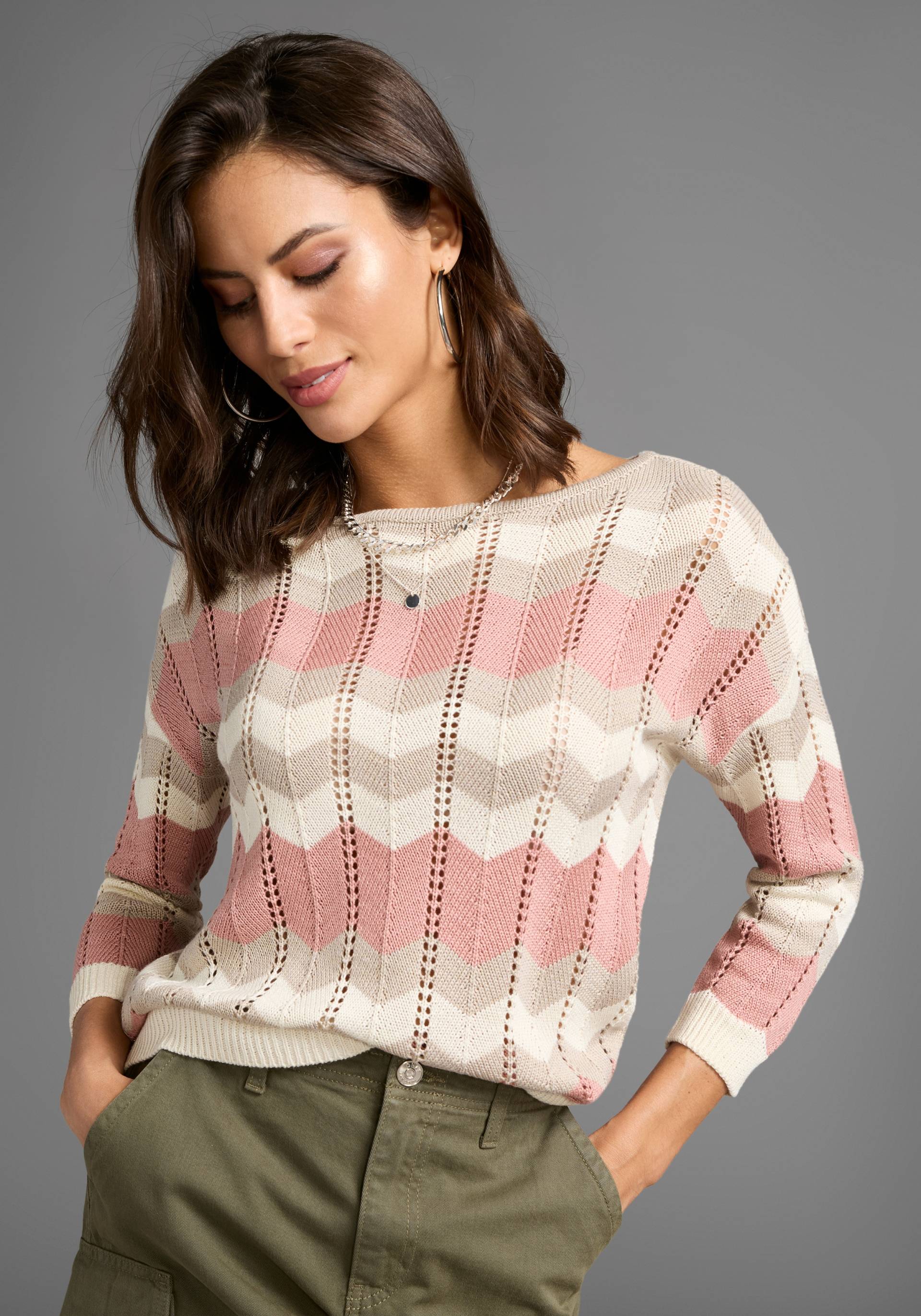 Laura Scott Strickpullover, mit Ajourstrickmuster Laura Scott Strickpullover, mit Ajourstrickmuster von laura scott