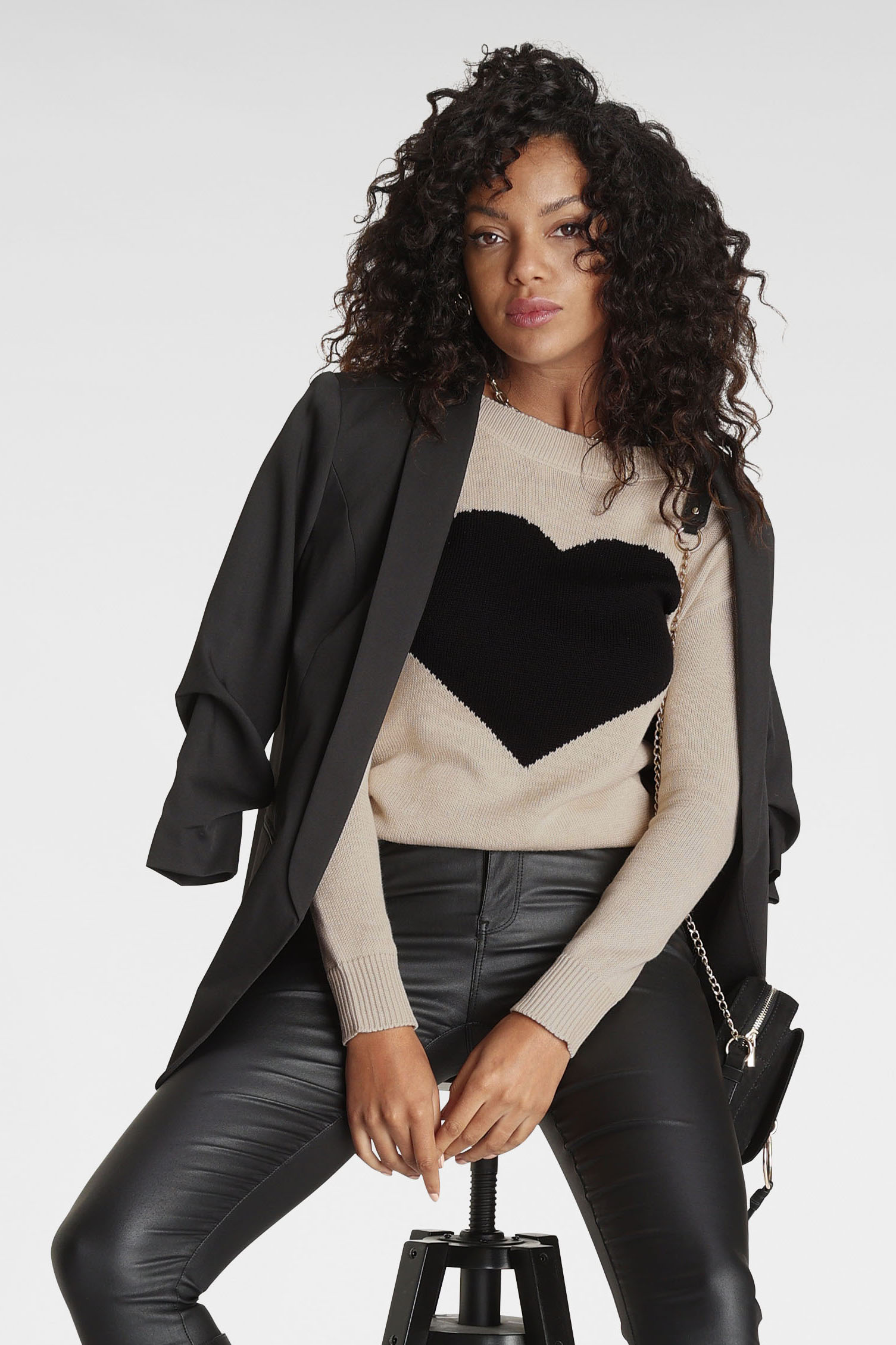 Laura Scott Strickpullover, mit Herz-Strickmuster Laura Scott Strickpullover, mit Herz-Strickmuster von laura scott