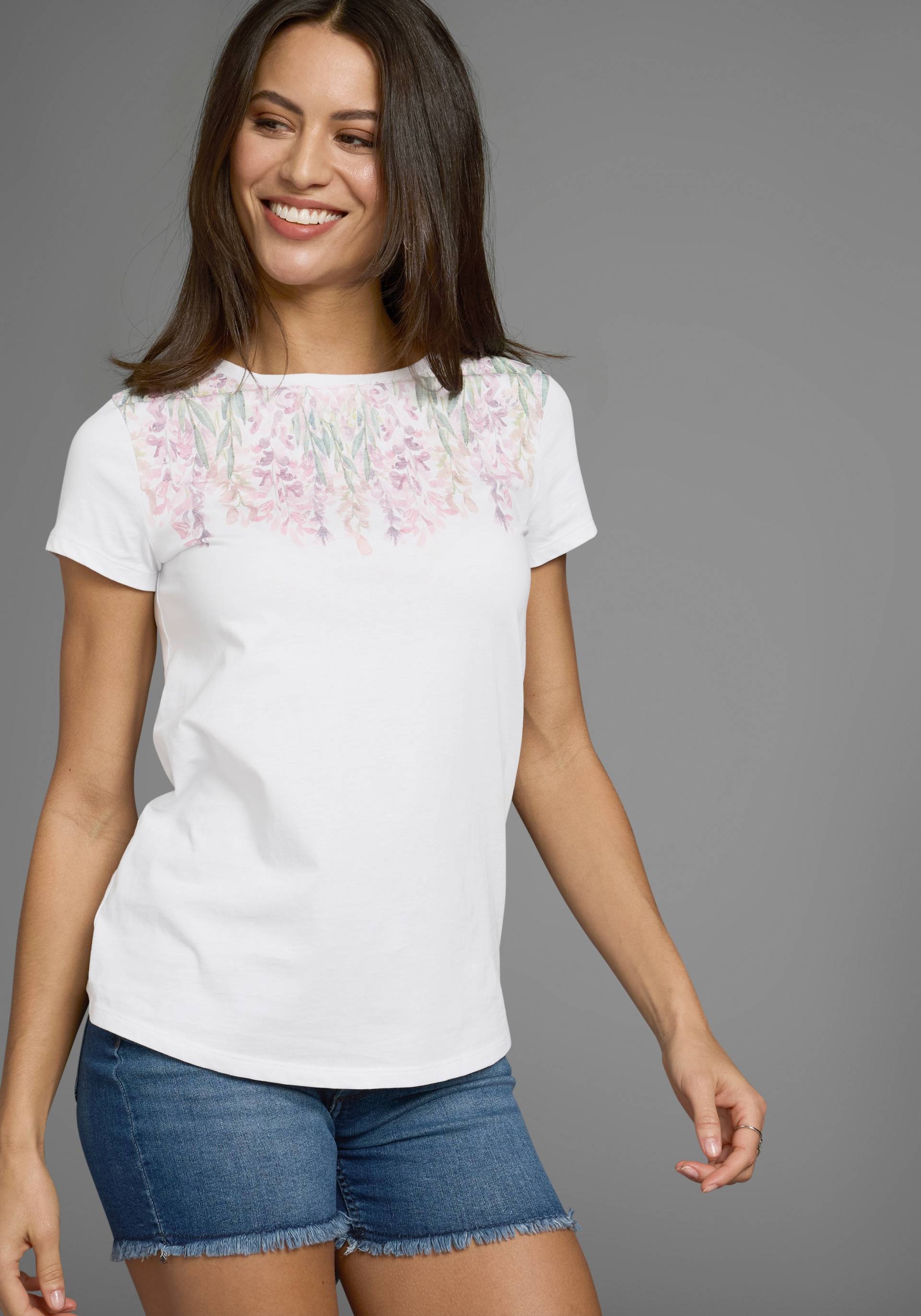 Laura Scott T-Shirt, mit romantischen Floralprint in Pastellfarben - NEUE KOLLEKTION von laura scott